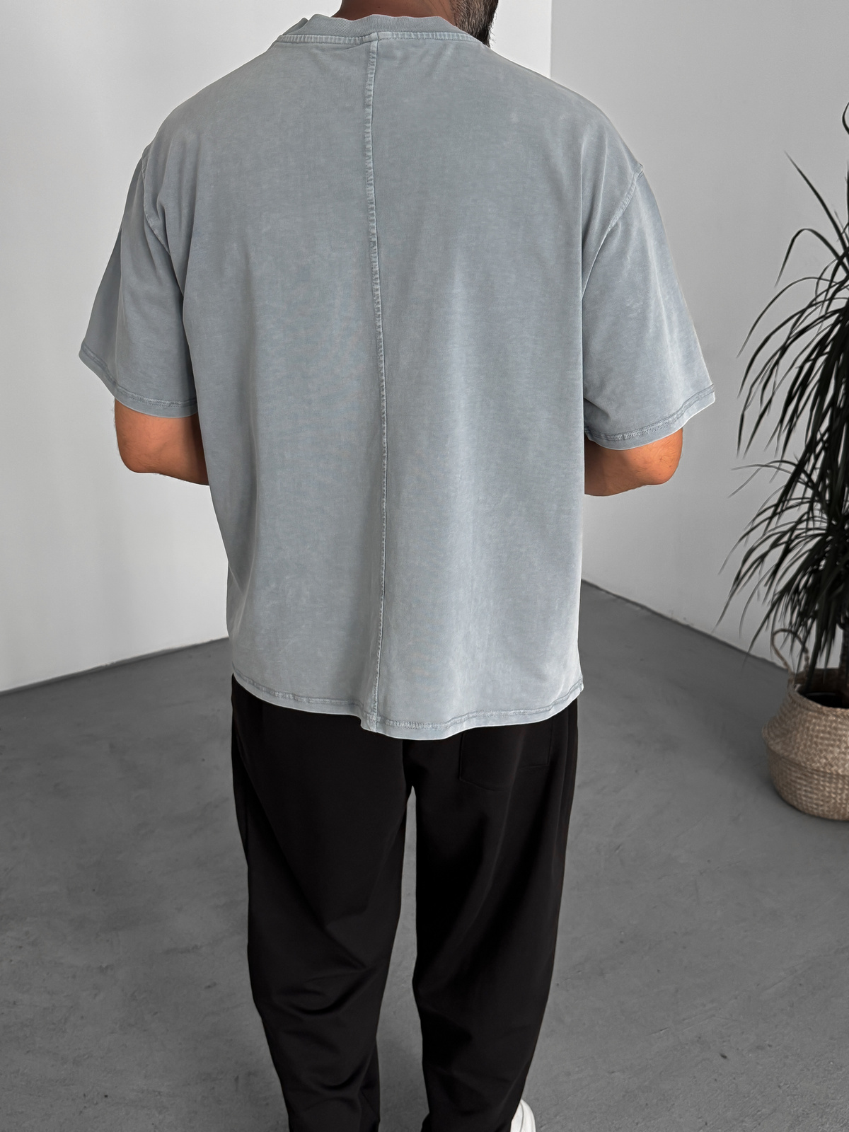 Gri Yıkamalı Basic T-Shirt C-1775/1772/2399
