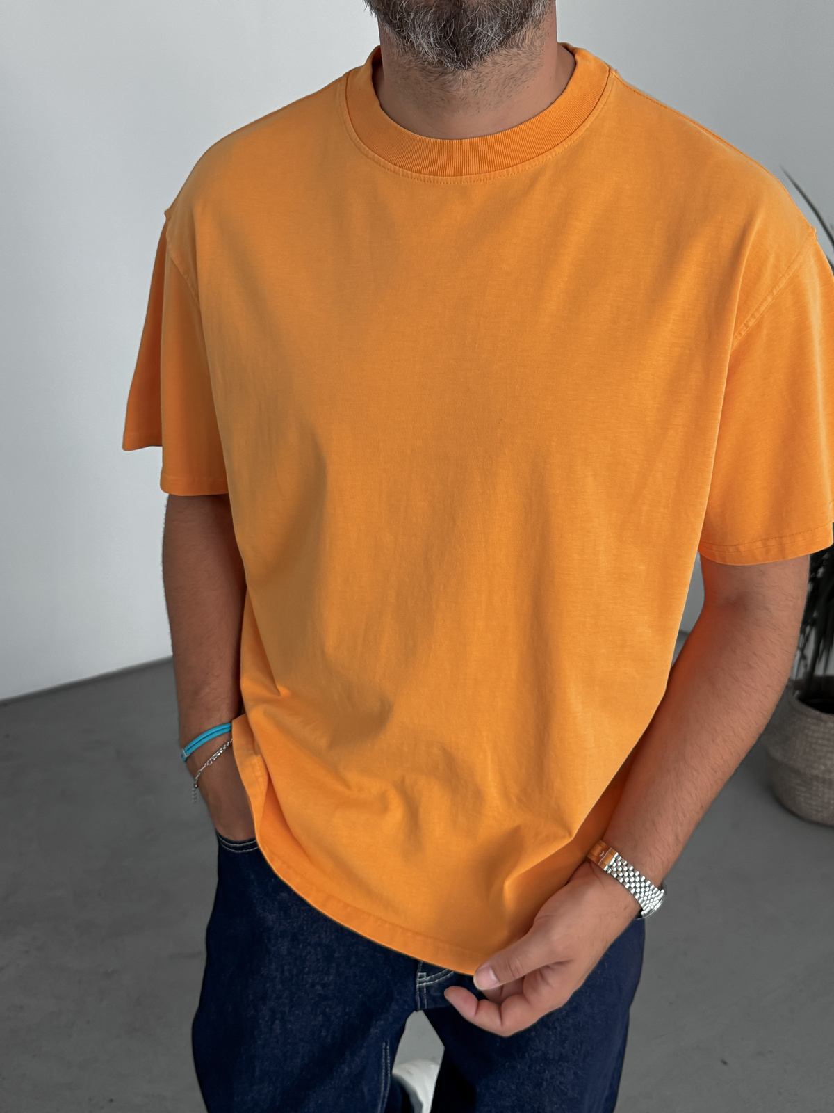 Turuncu Yıkamalı Basic T-Shirt C-1775/1772/2399