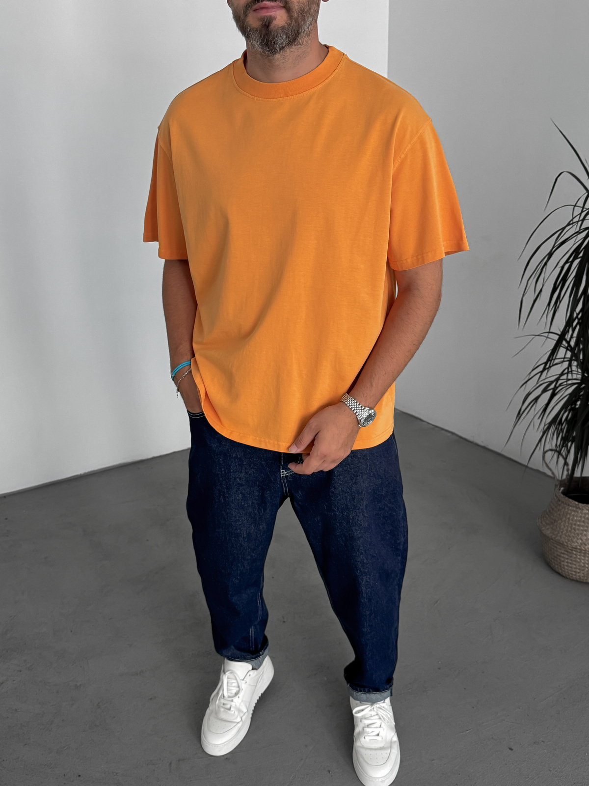 Turuncu Yıkamalı Basic T-Shirt C-1775/1772/2399