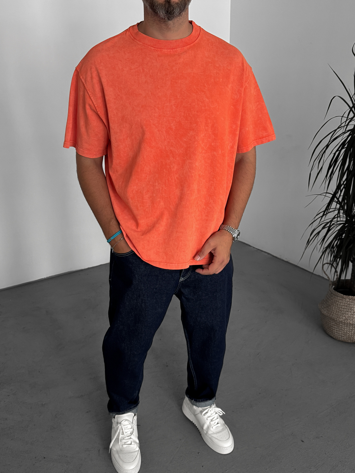 Kırmızı Yıkamalı Basic T-Shirt C-1775/1772/2399