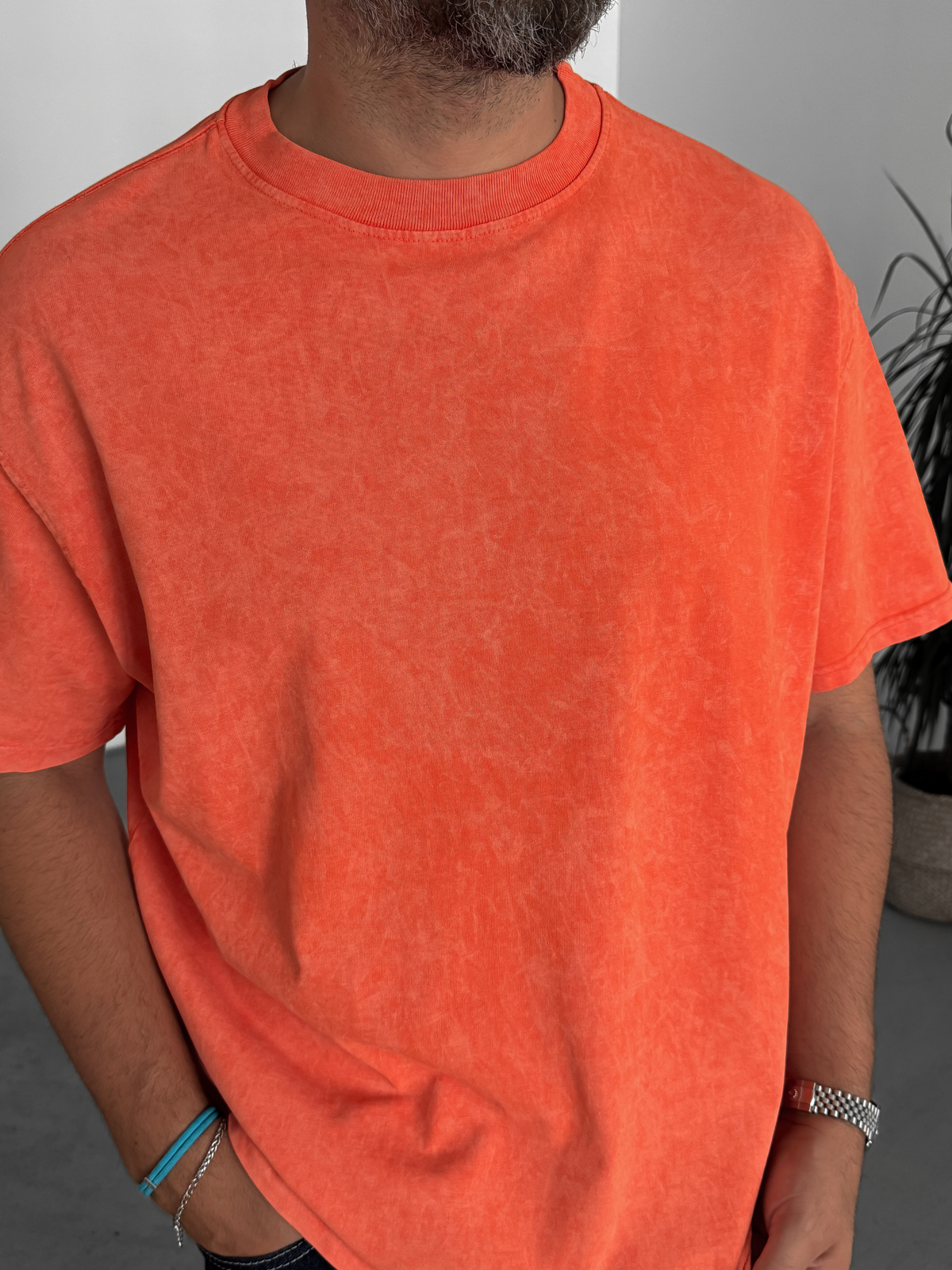 Kırmızı Yıkamalı Basic T-Shirt C-1775/1772/2399