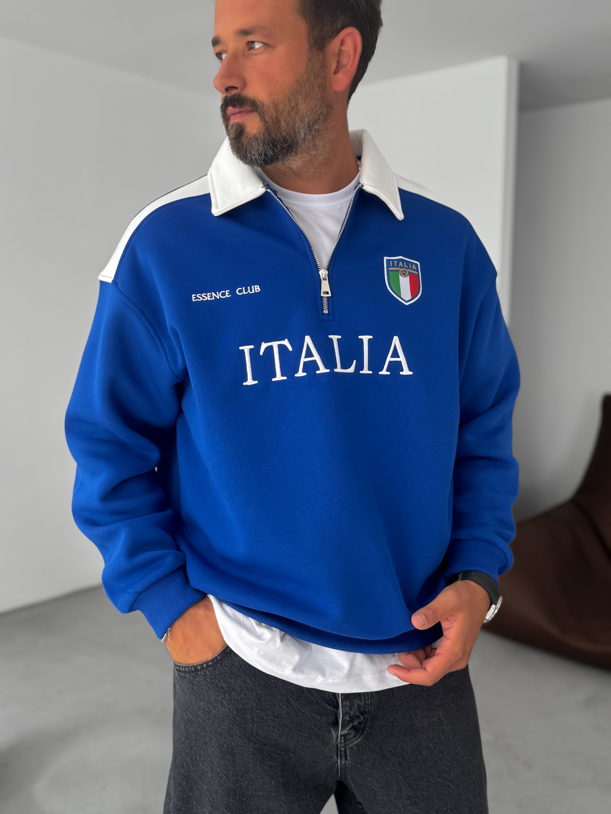 Mavi Italy Nakışlı Oversize Sweatshirt ES-71-80