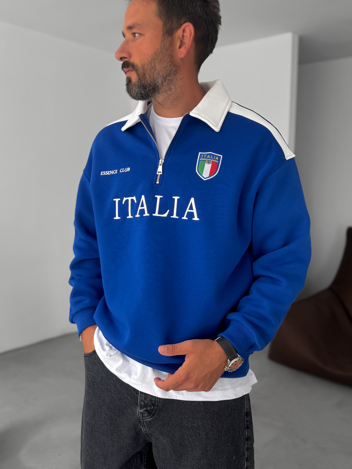 Mavi Italy Nakışlı Oversize Sweatshirt ES-71-80