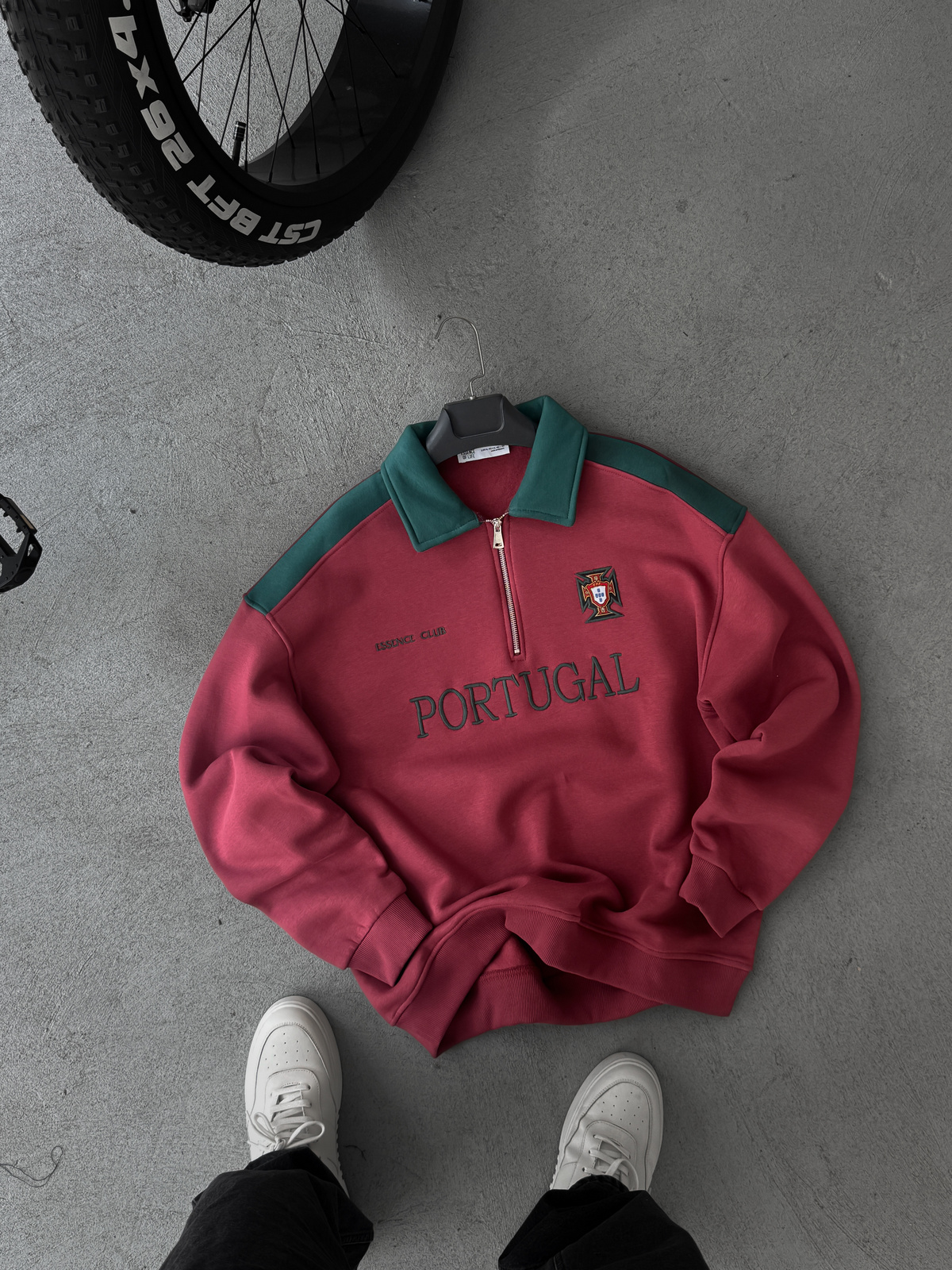 Bordo Portugal Nakışlı Oversize Sweatshirt ES-71-80