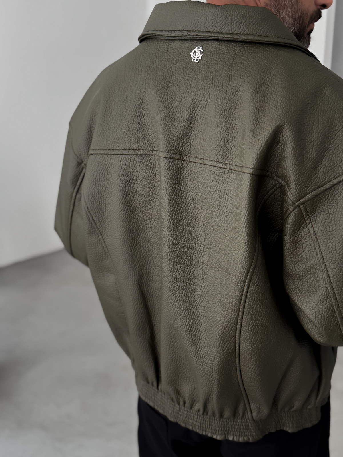 Haki Retro Oversize Deri Ceket G-5761