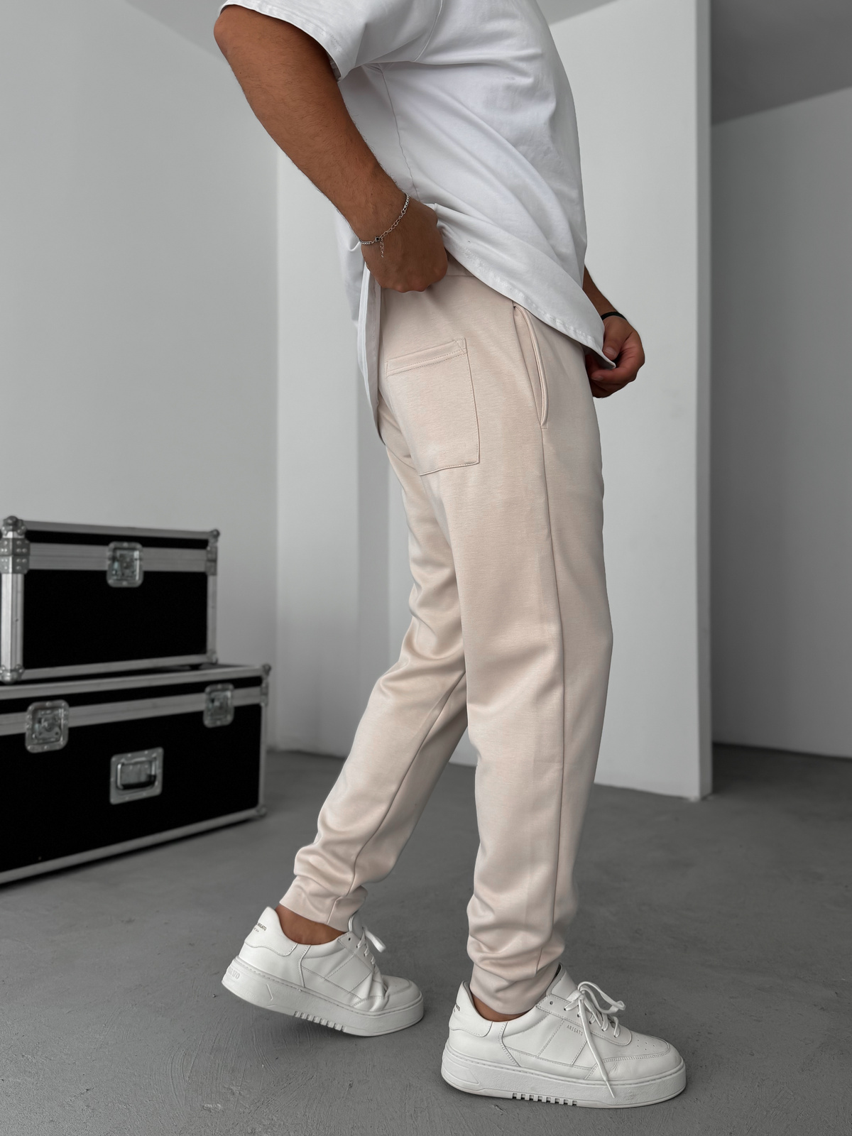 Bej Lastikli Rahat Basic Eşofman YP-4007