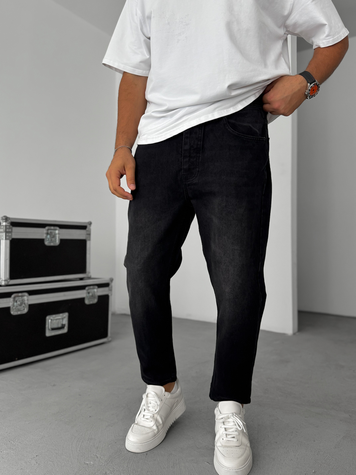 Siyah Yıkamalı Boyfriend Jean YP-4039
