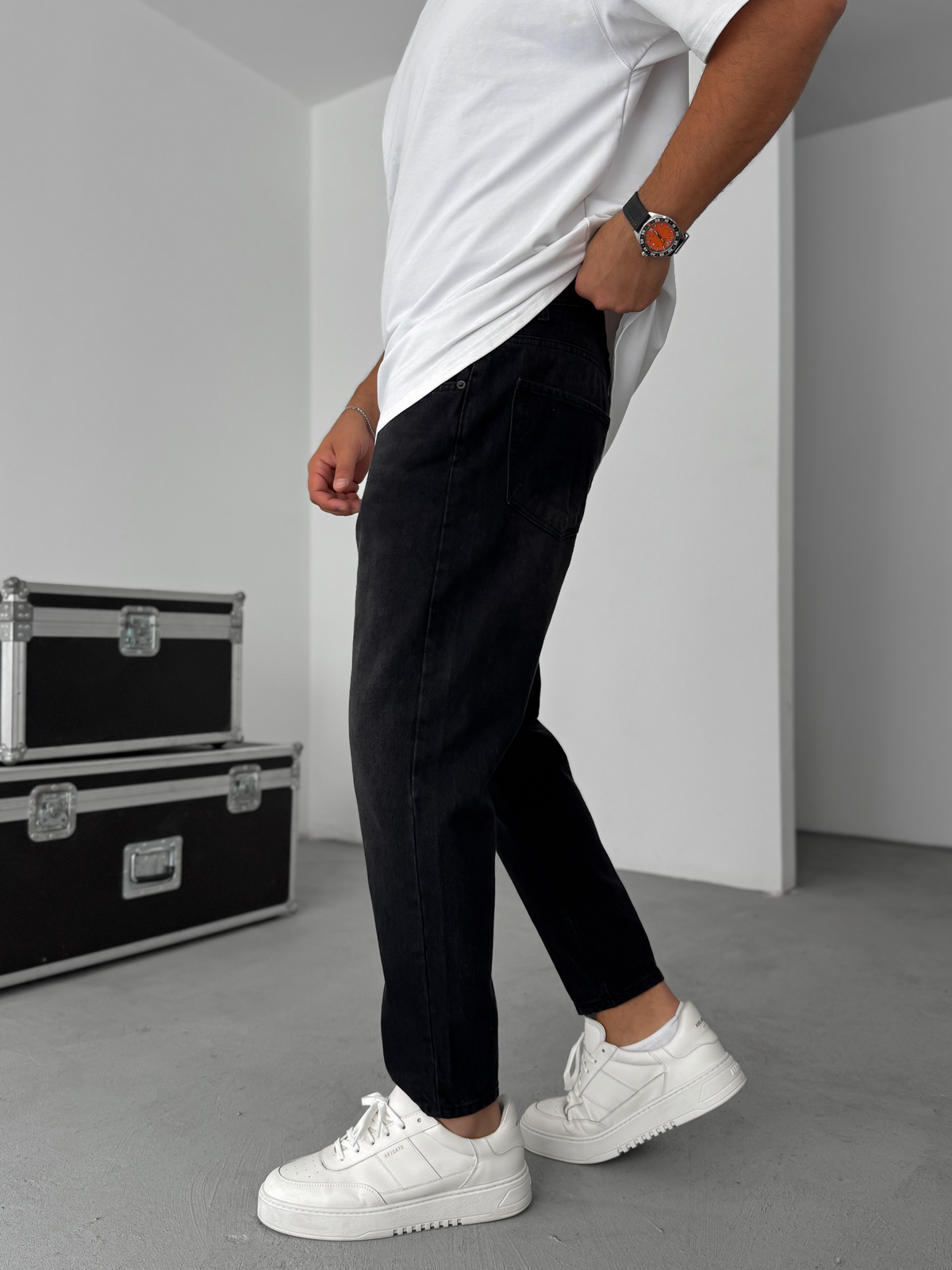Siyah Yıkamalı Boyfriend Jean YP-4039
