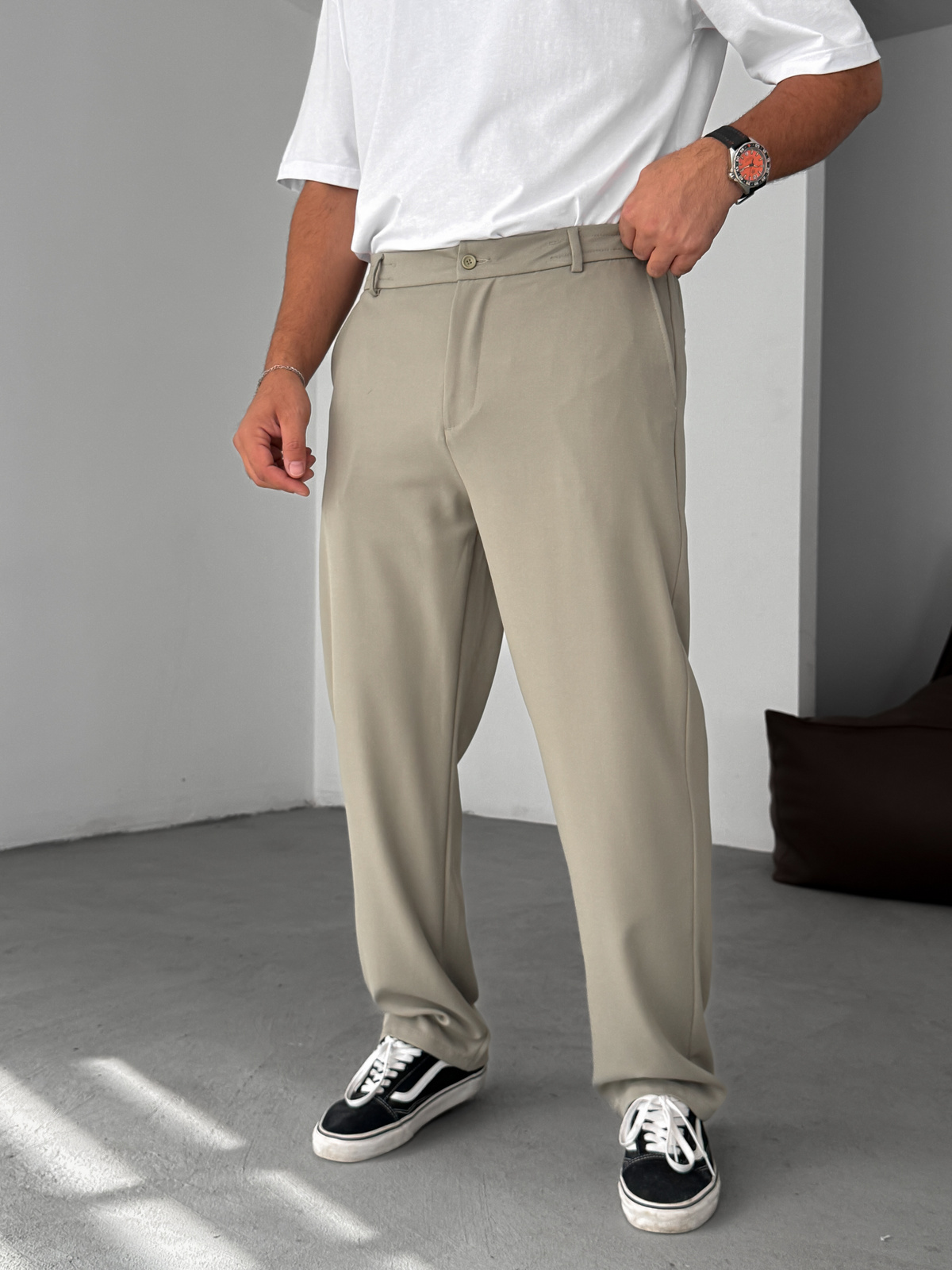 Yeşil Beli Yarım Lastikli Pantolon YP-5036