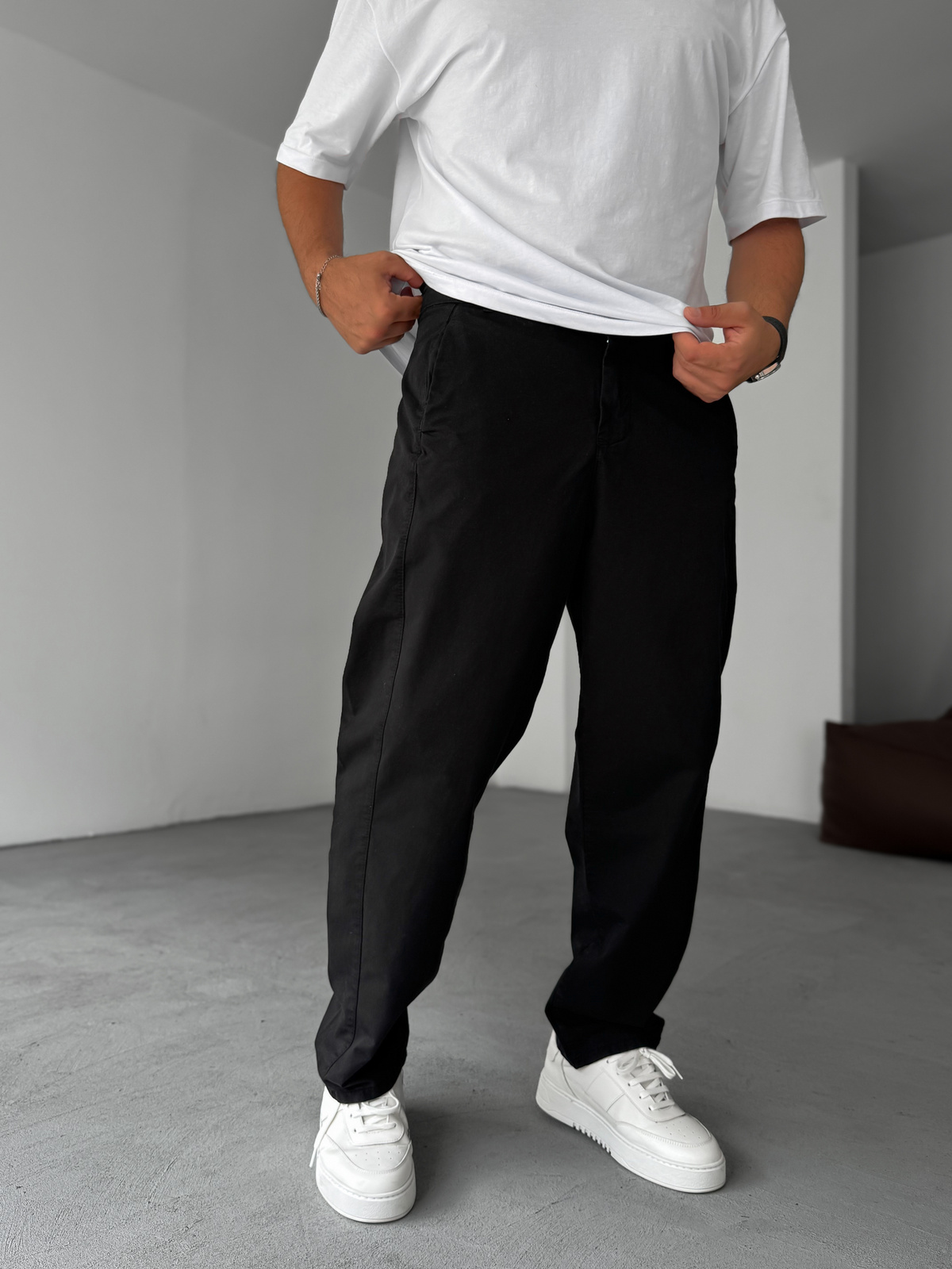 Siyah Yanı Dikişli Pantolon YP-5029