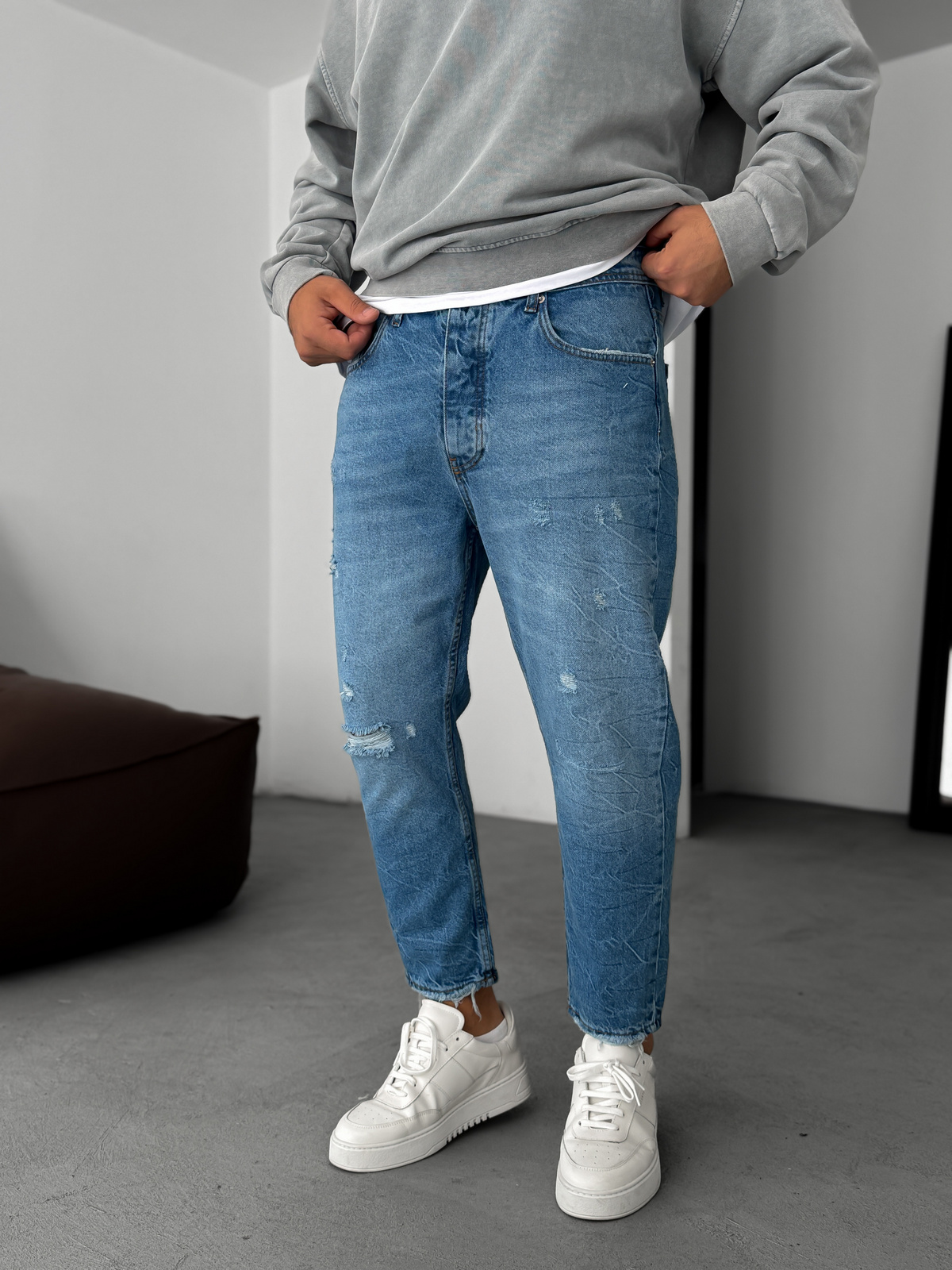 Mavi Yırtık Detaylı Boyfriend YP-4036