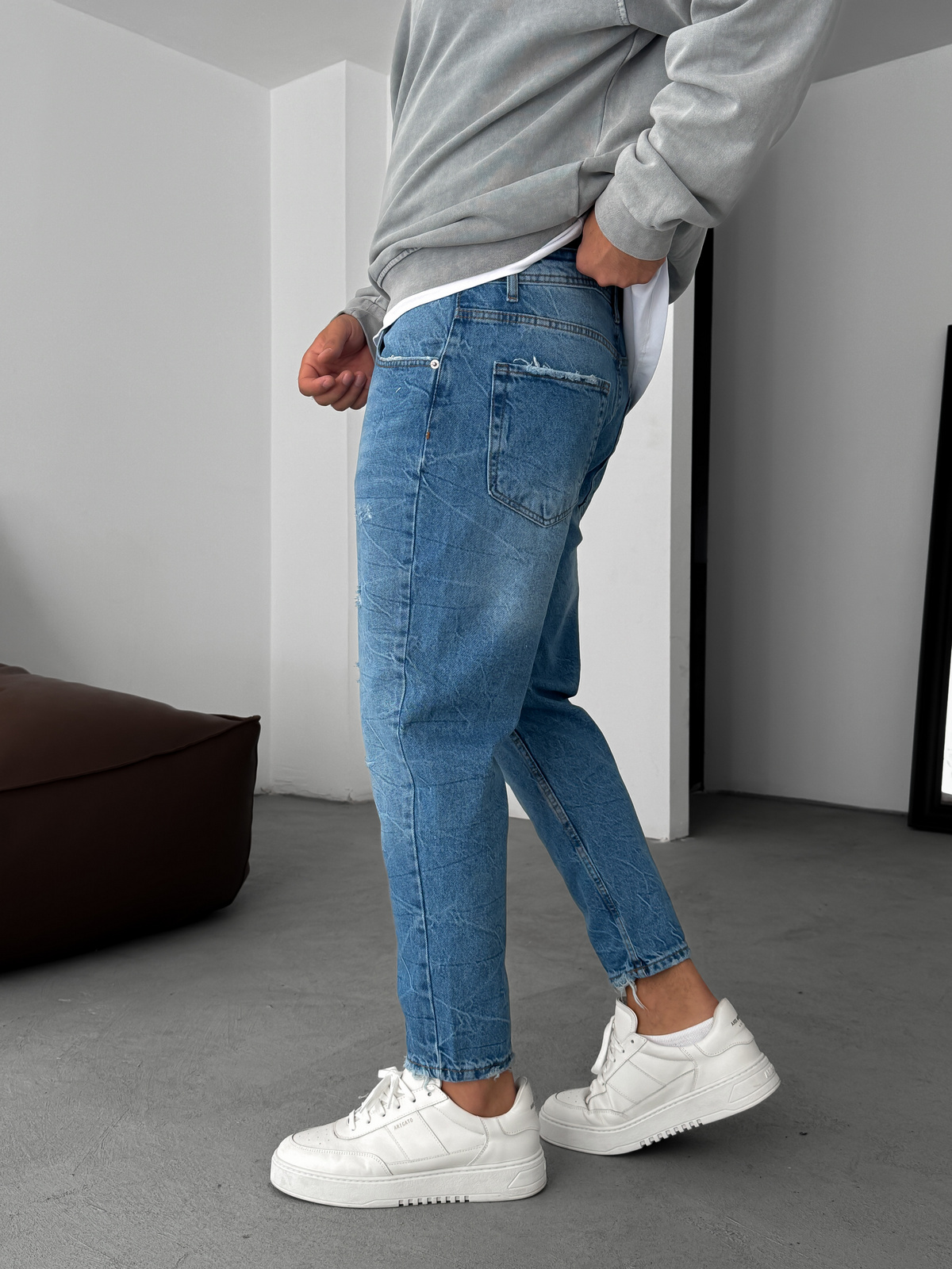 Mavi Yırtık Detaylı Boyfriend YP-4036