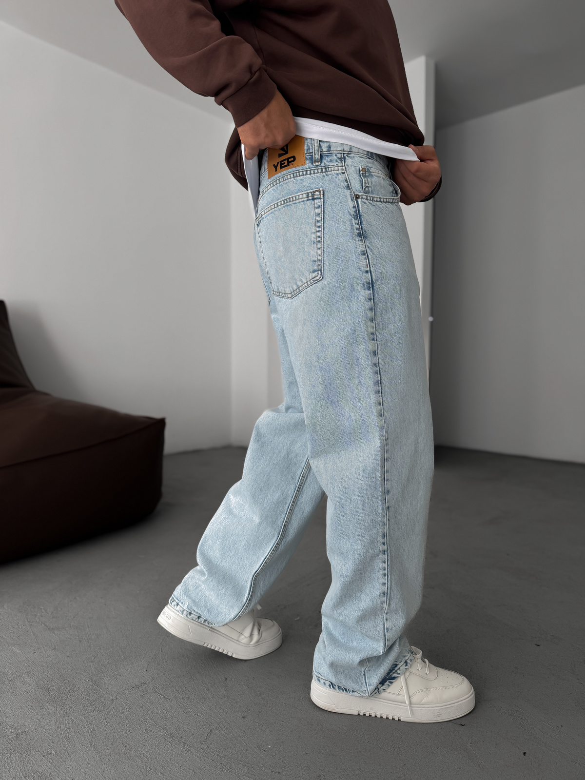Buz Mavisi Baggy Jean YP-5025