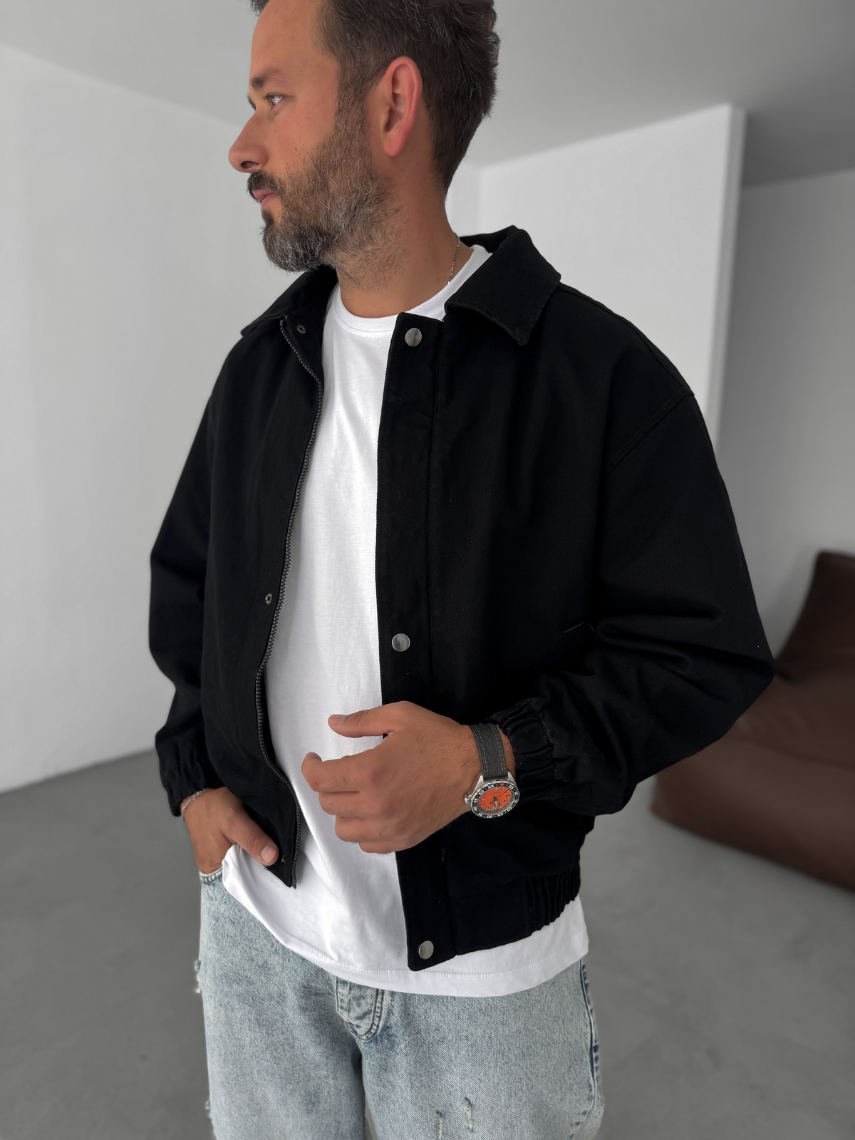 Siyah Kot Bomber Ceket STK-8023