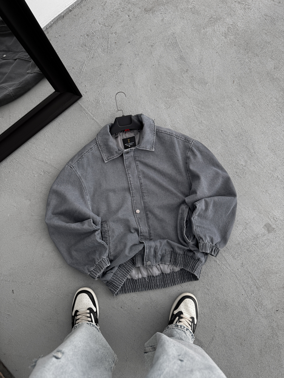 Antrasit Kot Bomber Ceket STK-8023