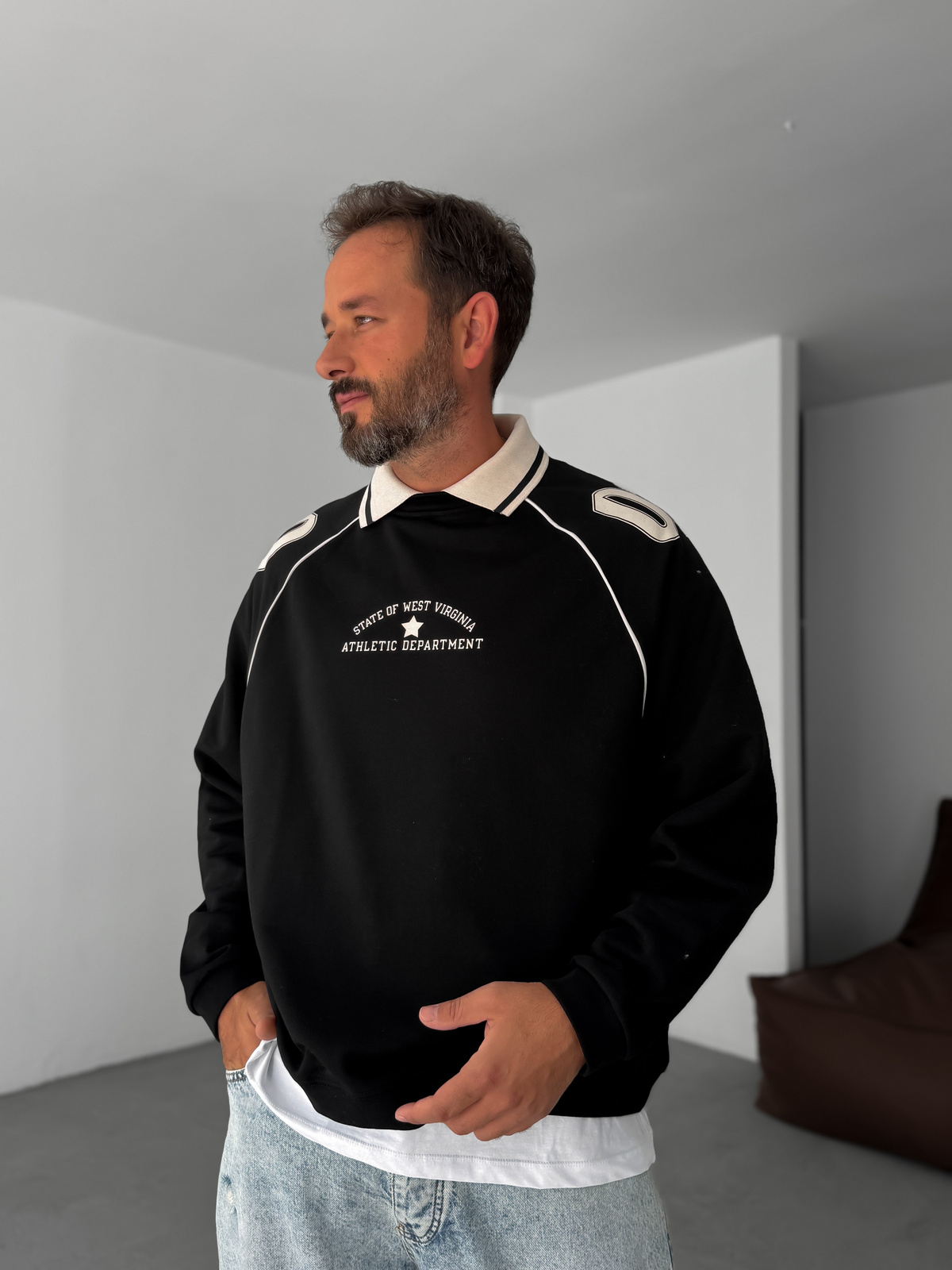 Siyah 09 Kabartmalı Sweatshirt JJ-129