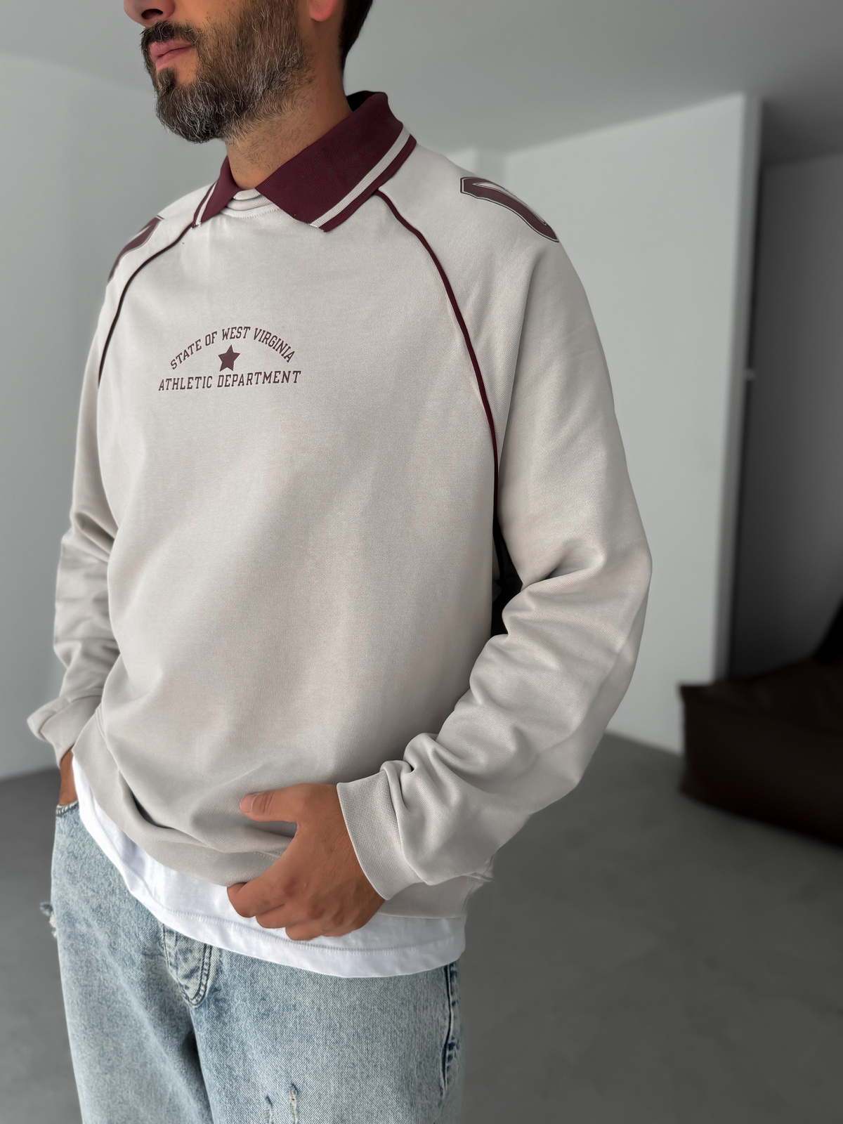 Ice Gri 09 Kabartmalı Sweatshirt JJ-129