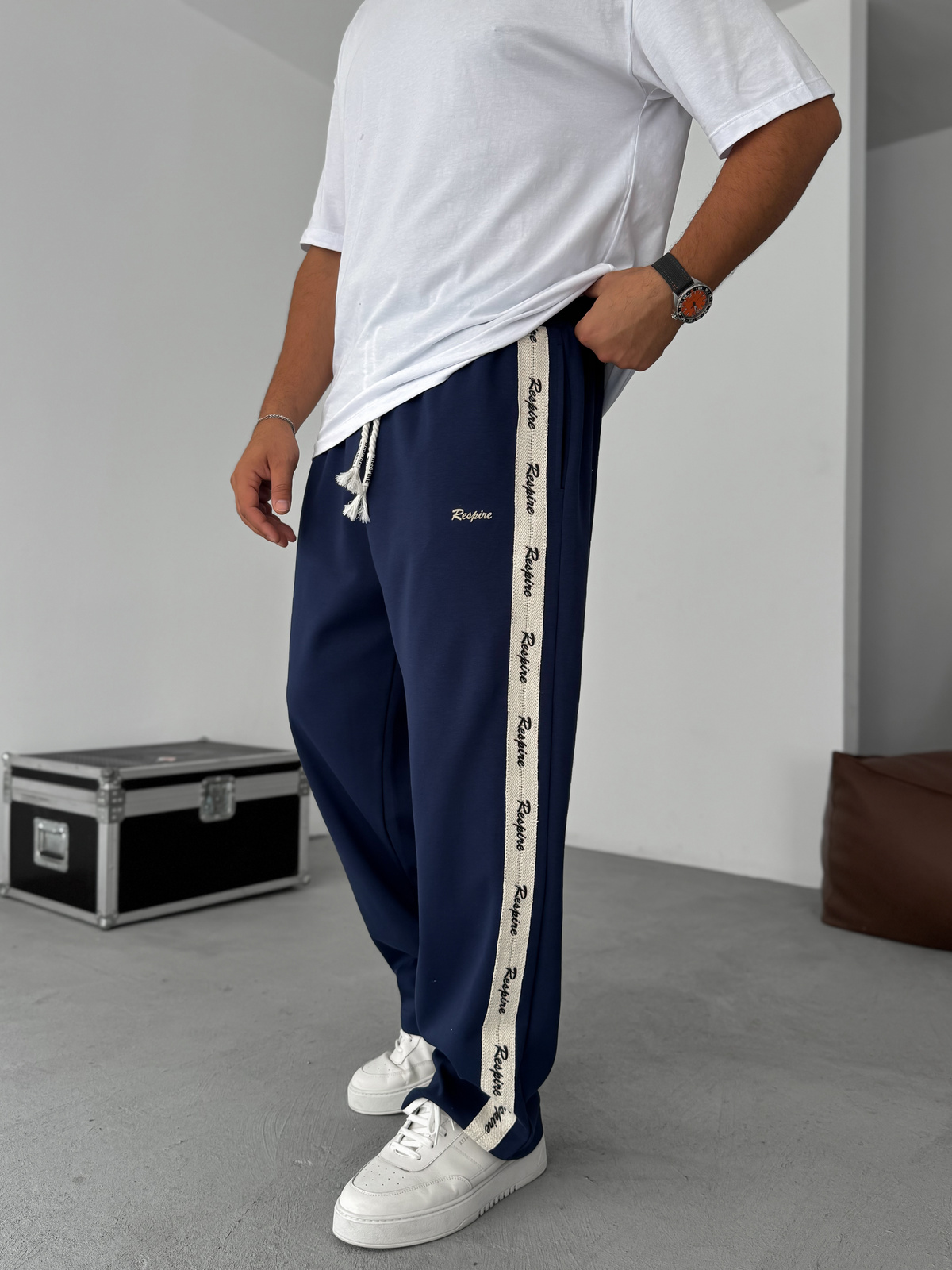 Lacivert Res Hasır Şeritli Eşofman RES-1009