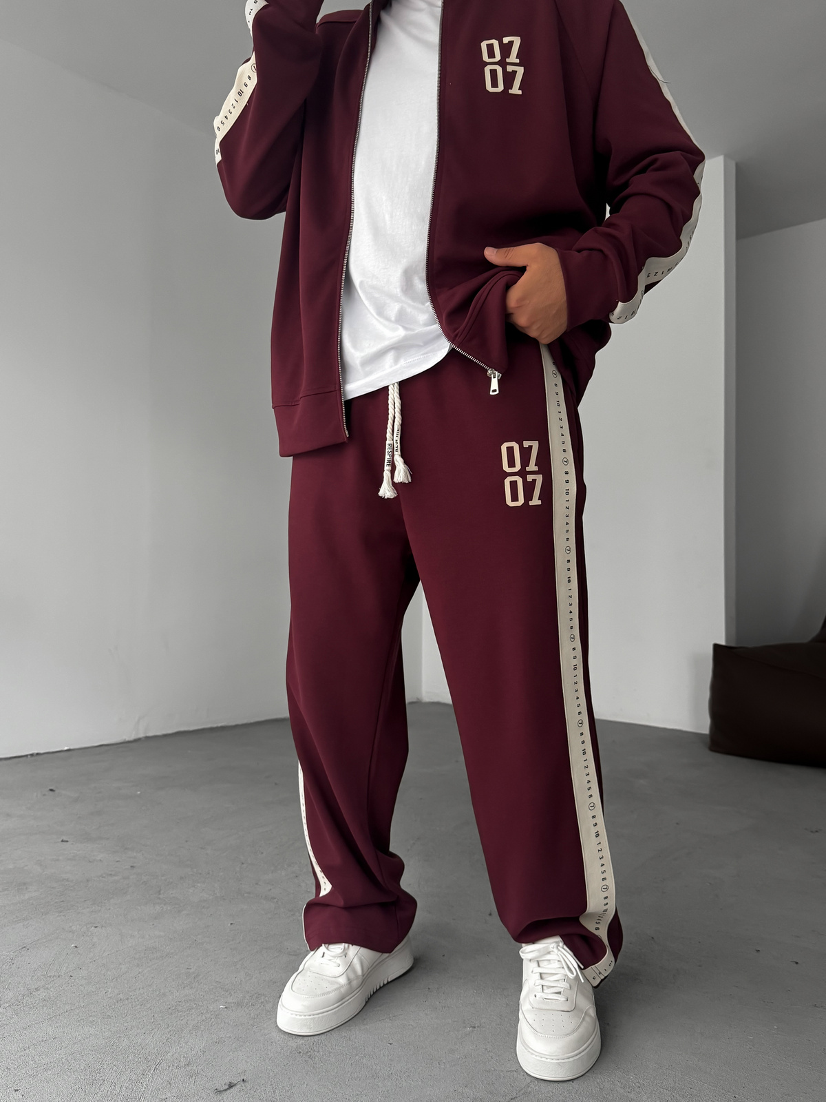 Bordo 0707 Baskılı Eşofman RES-1132