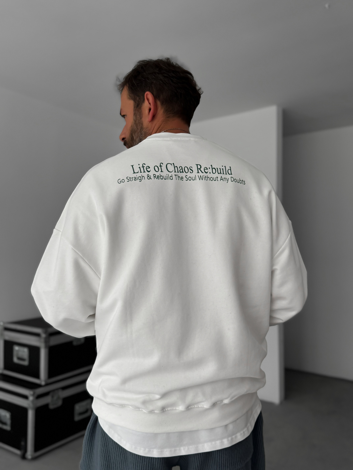 Beyaz Flag Baskılı Sweatshirt HM-0004
