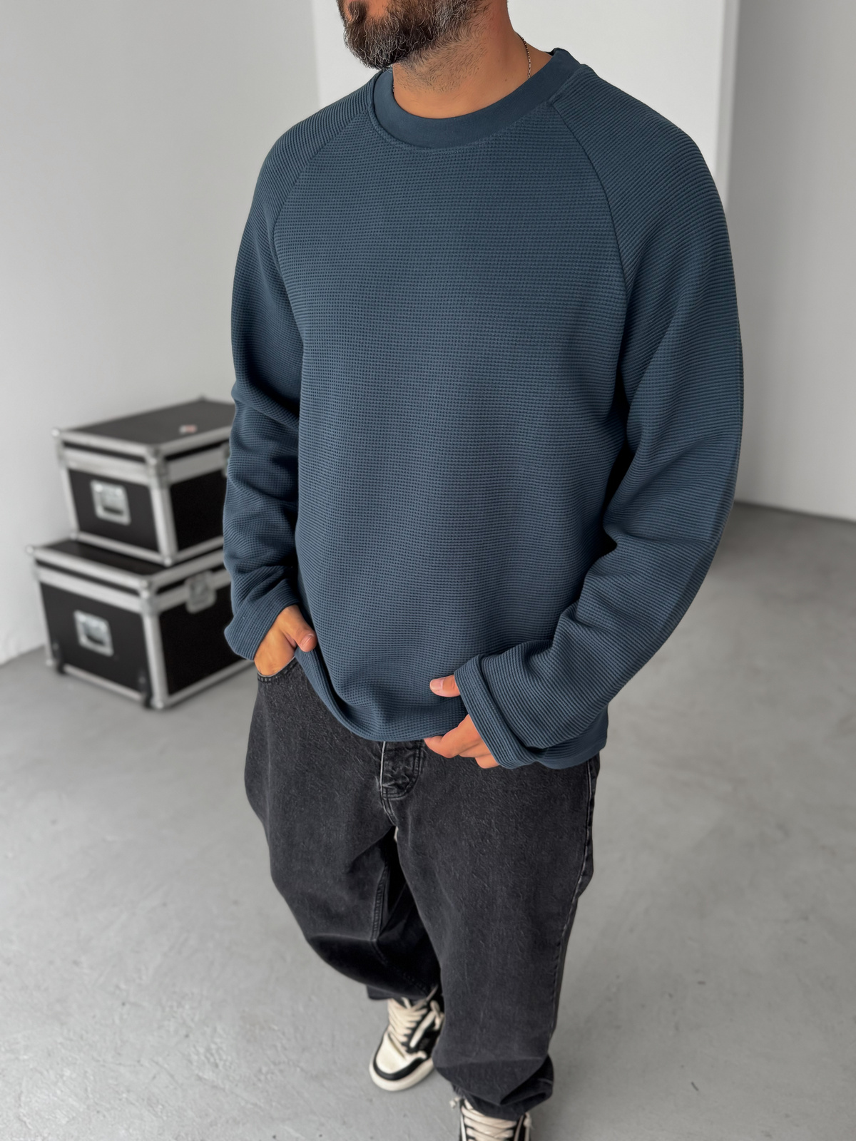 Petrol Mavisi Waffle Basic Sweatshirt HM-0011