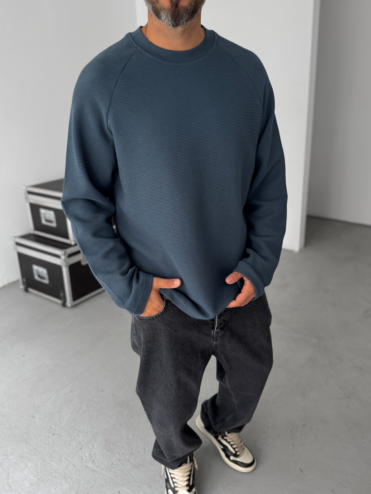 Petrol Mavisi Waffle Basic Sweatshirt HM-0011