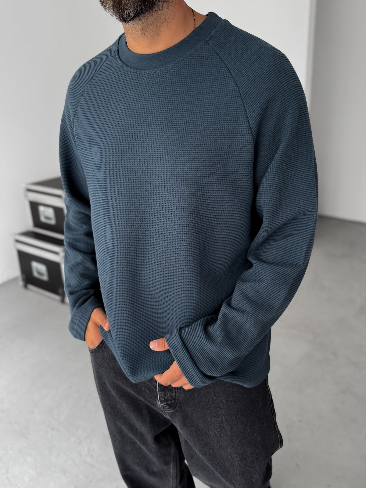Petrol Mavisi Waffle Basic Sweatshirt HM-0011
