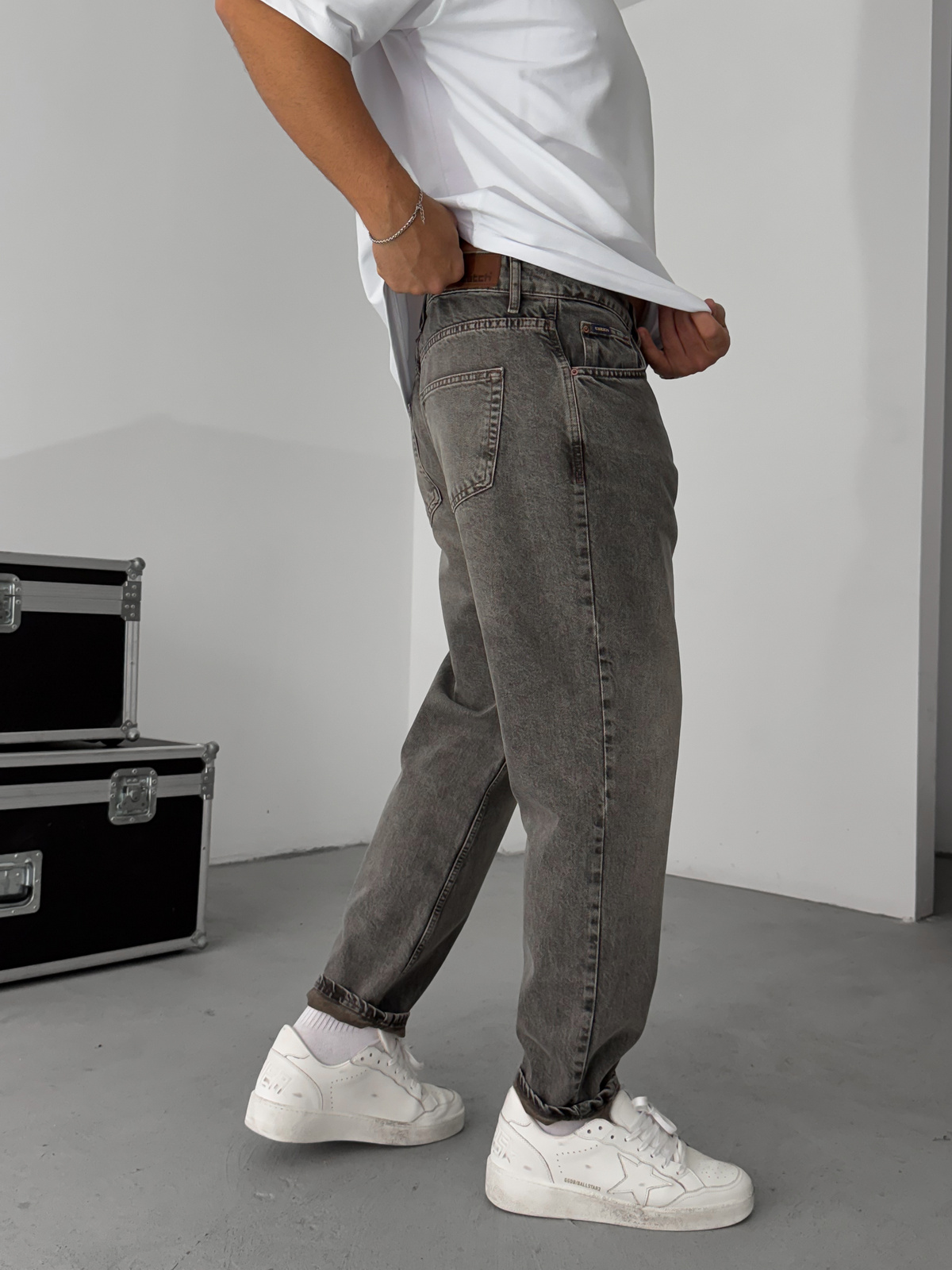 Gri Eskitme Boyfriend C-6546
