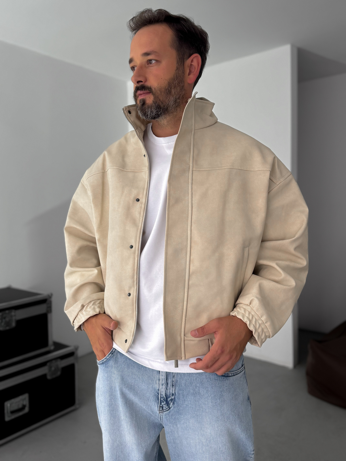 Bej Bomber Deri Mont EP-7321