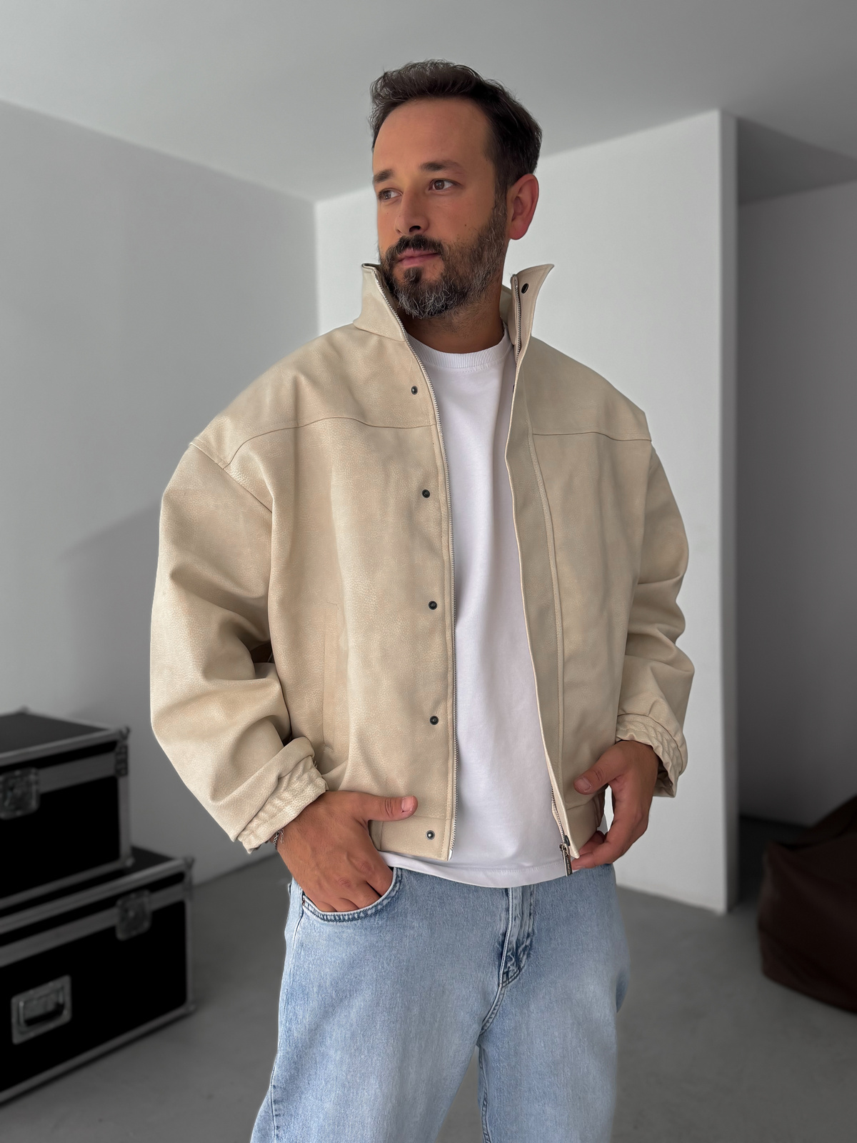 Bej Bomber Deri Mont EP-7321