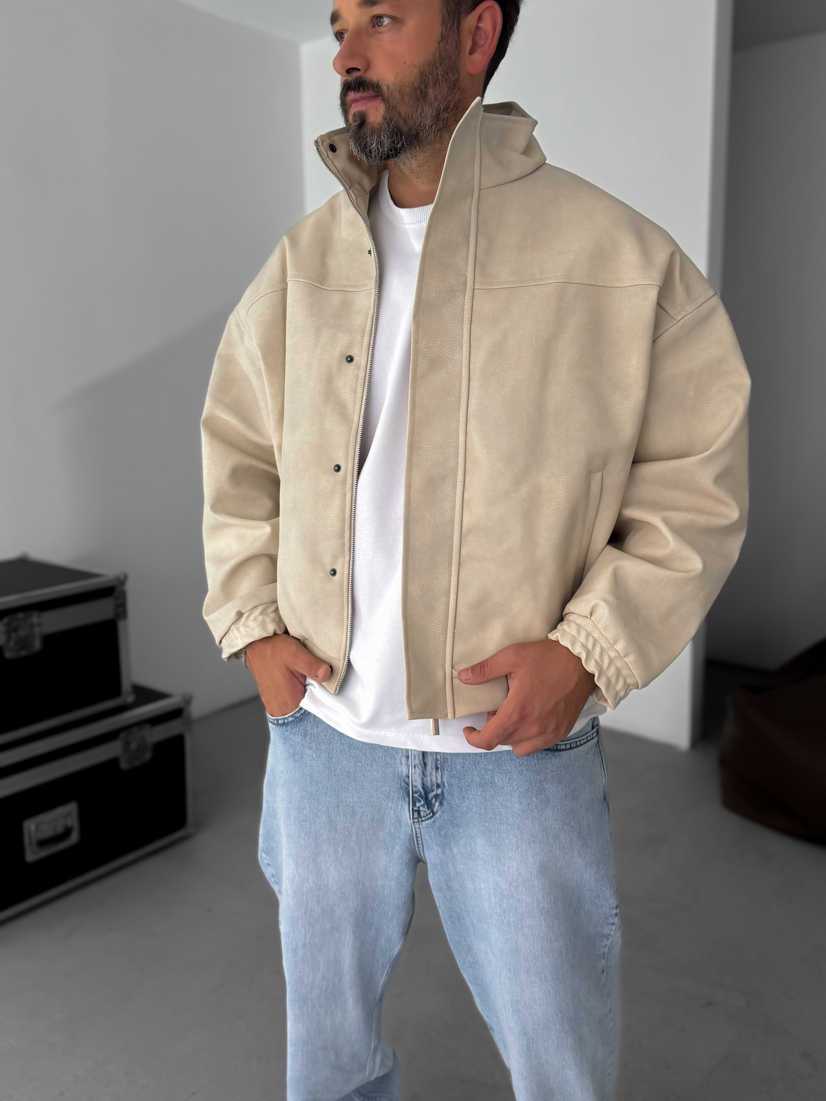 Bej Bomber Deri Mont EP-7321