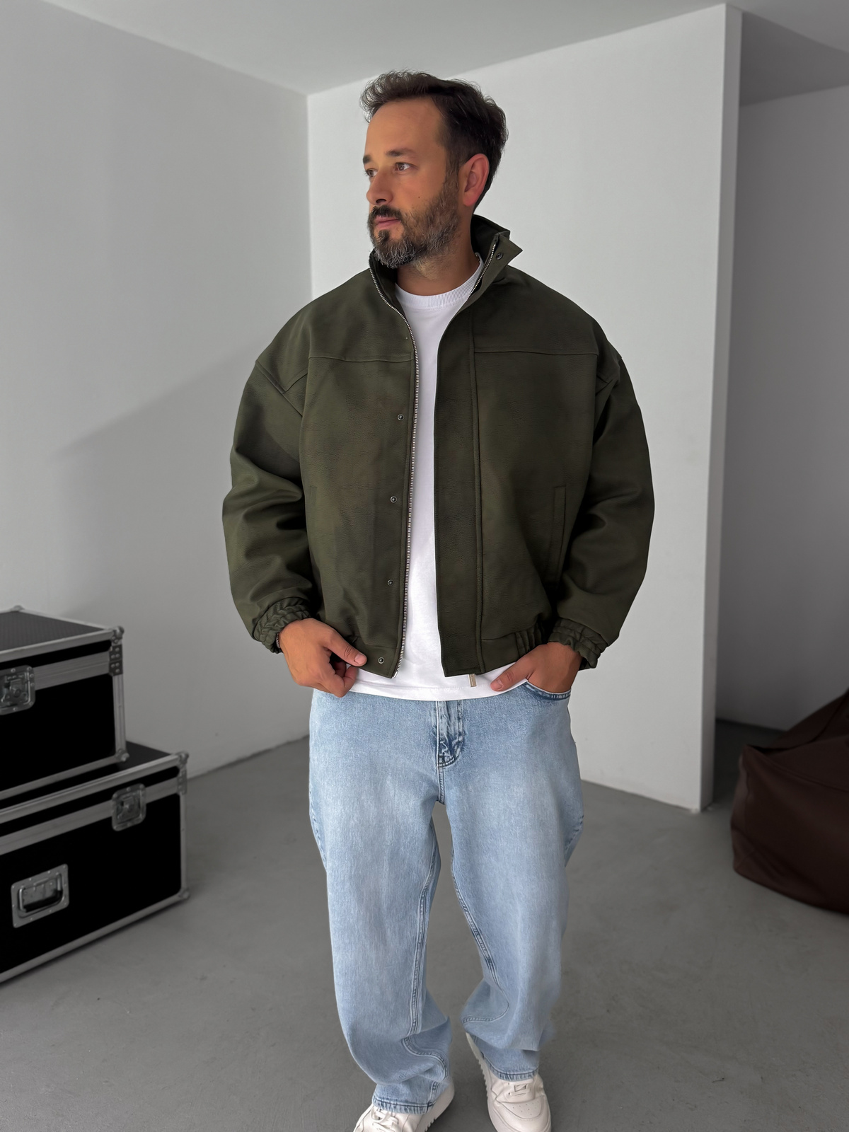 Haki Bomber Deri Mont EP-7321