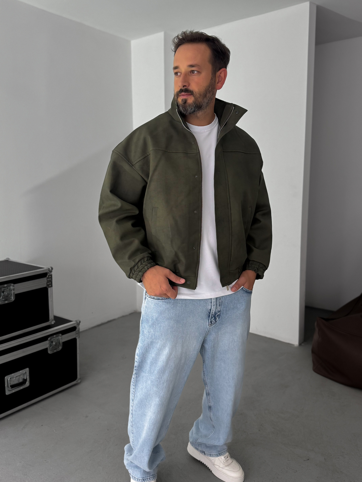 Haki Bomber Deri Mont EP-7321