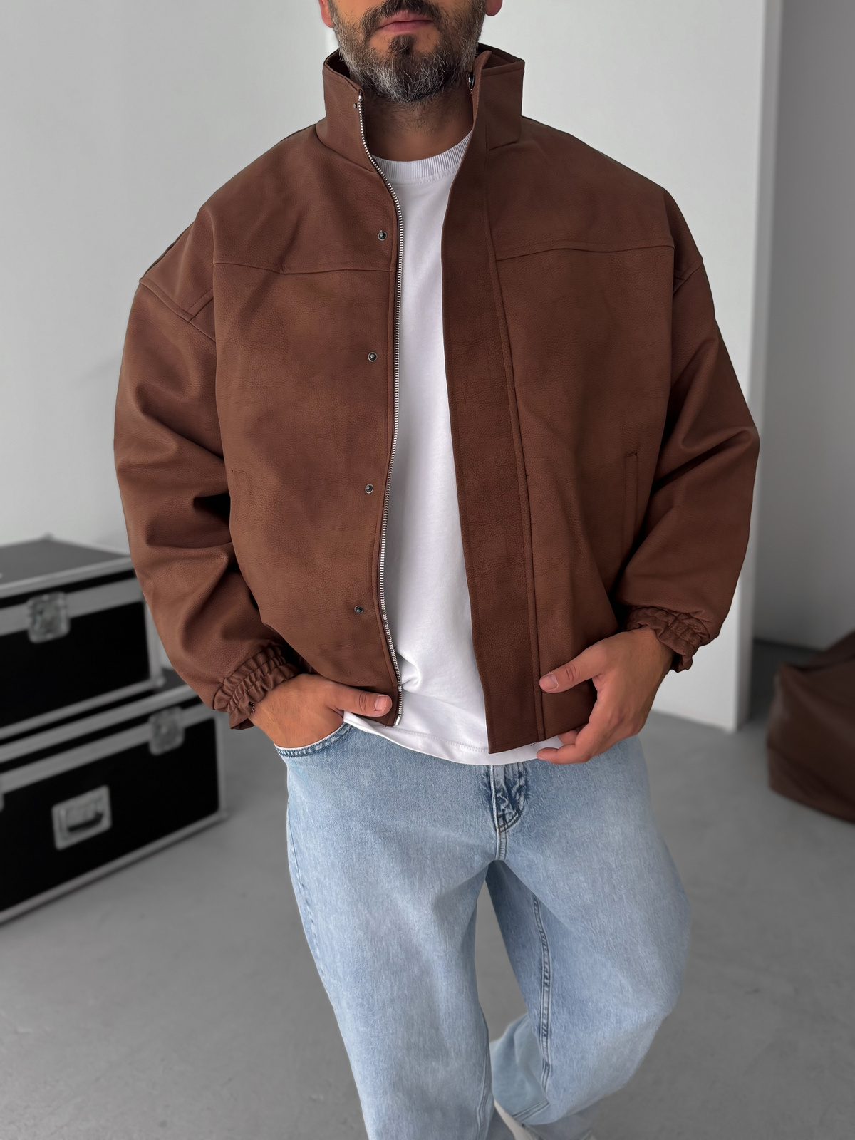 Kahve Bomber Deri Mont EP-7321