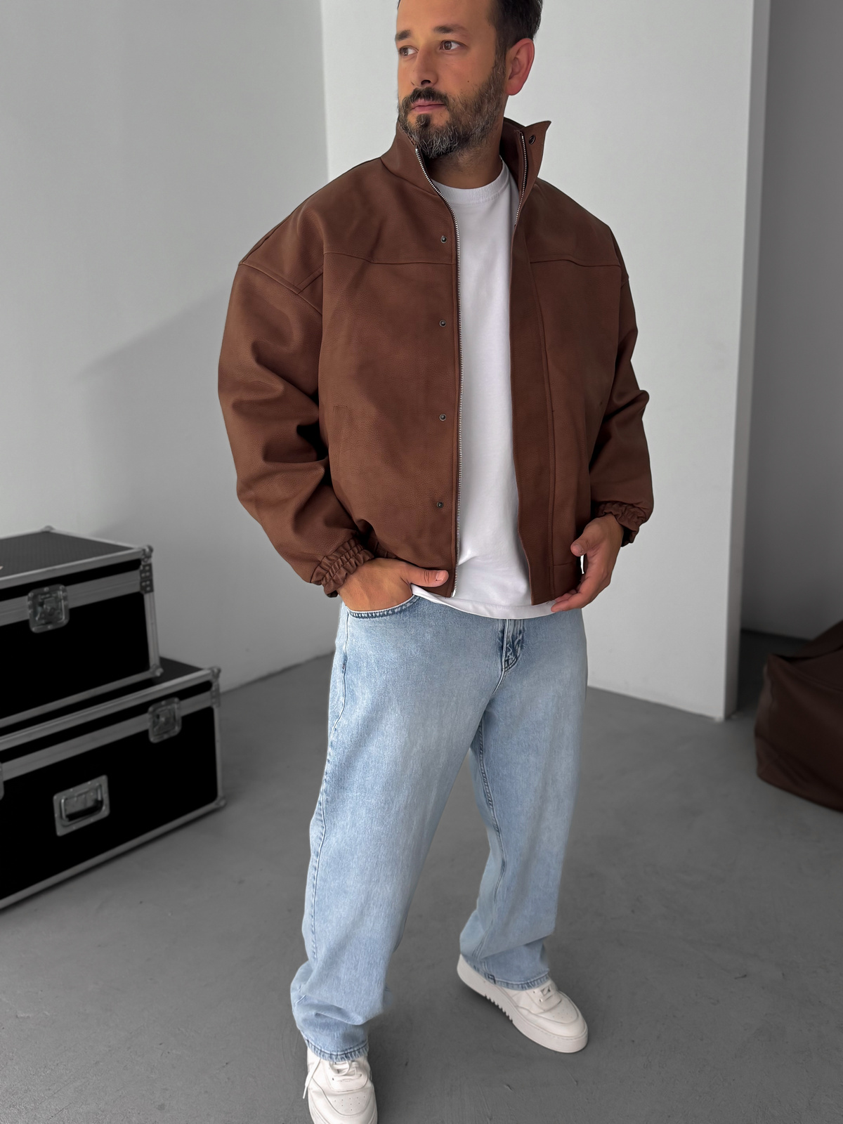 Kahve Bomber Deri Mont EP-7321