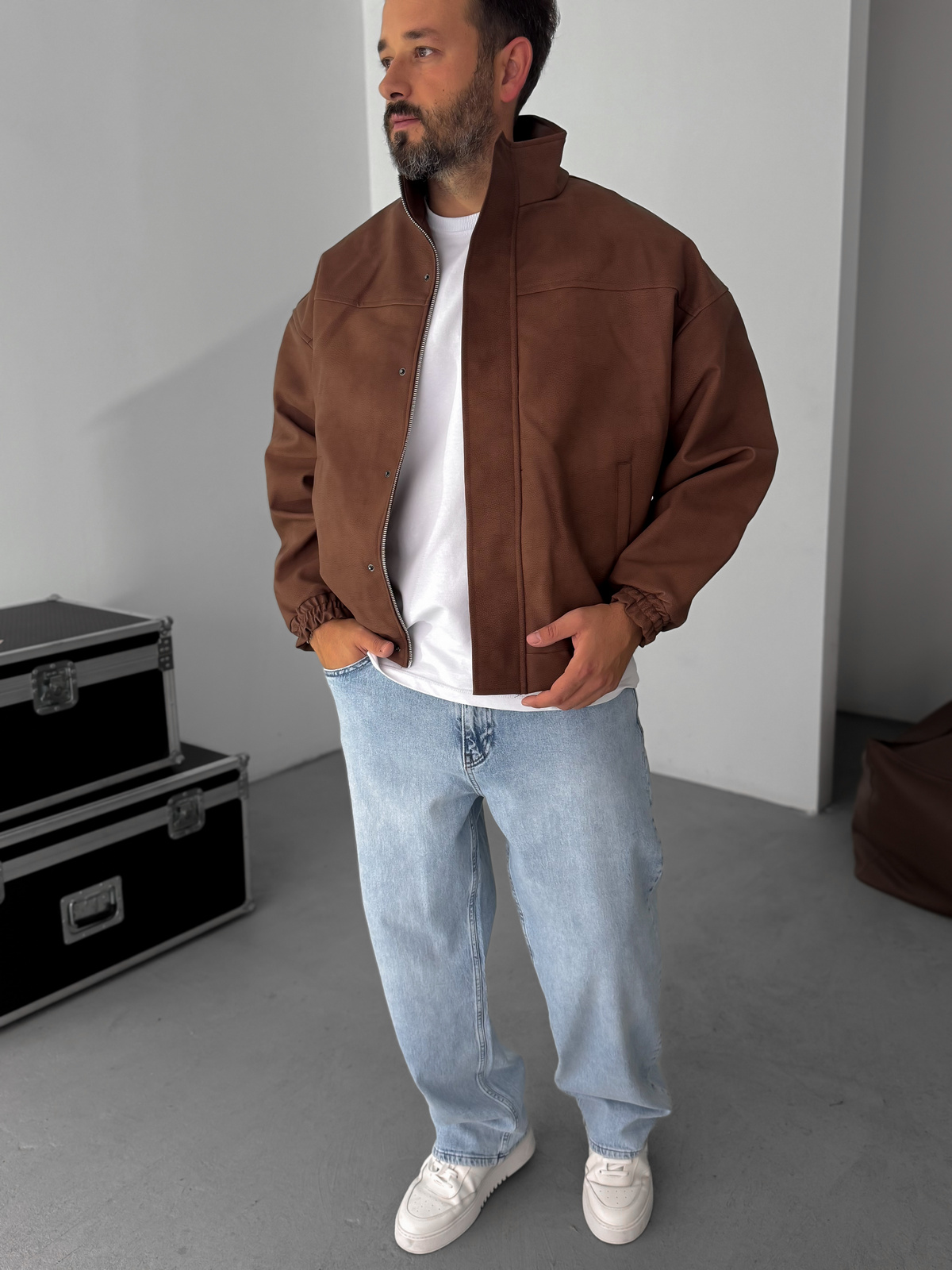 Kahve Bomber Deri Mont EP-7321