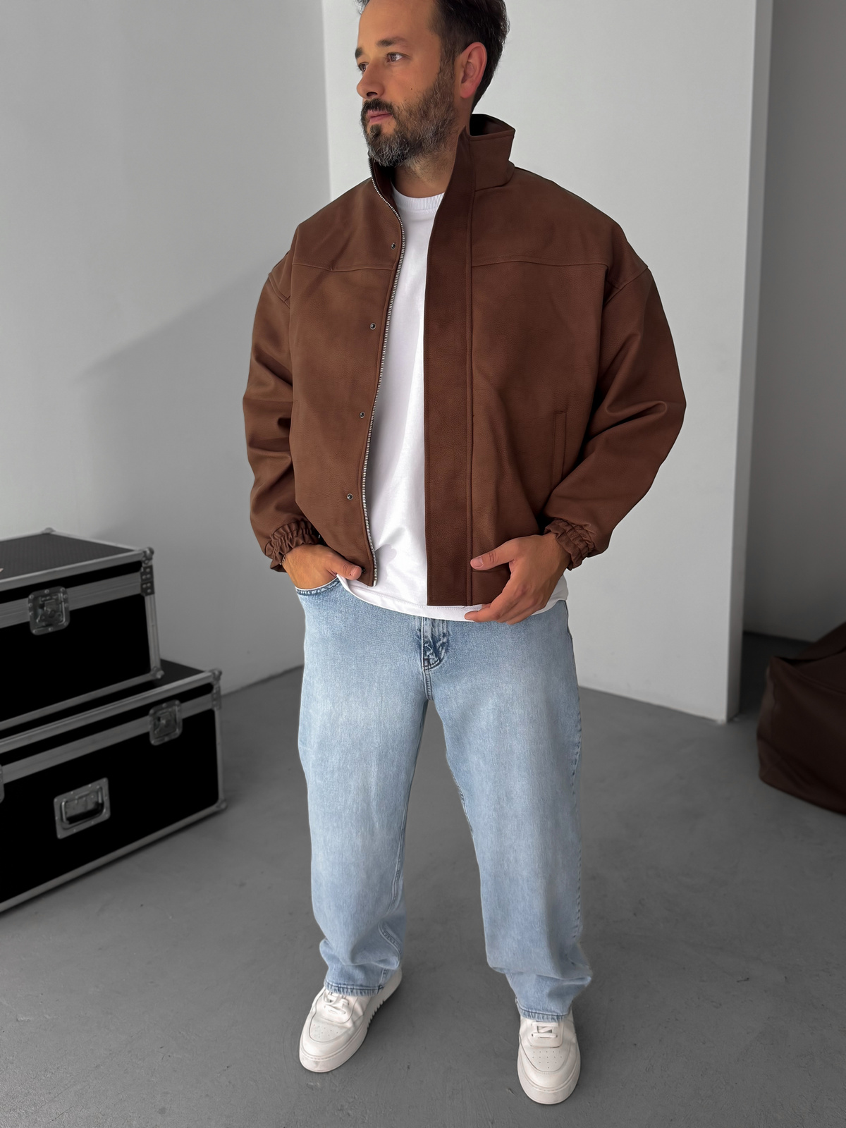Kahve Bomber Deri Mont EP-7321