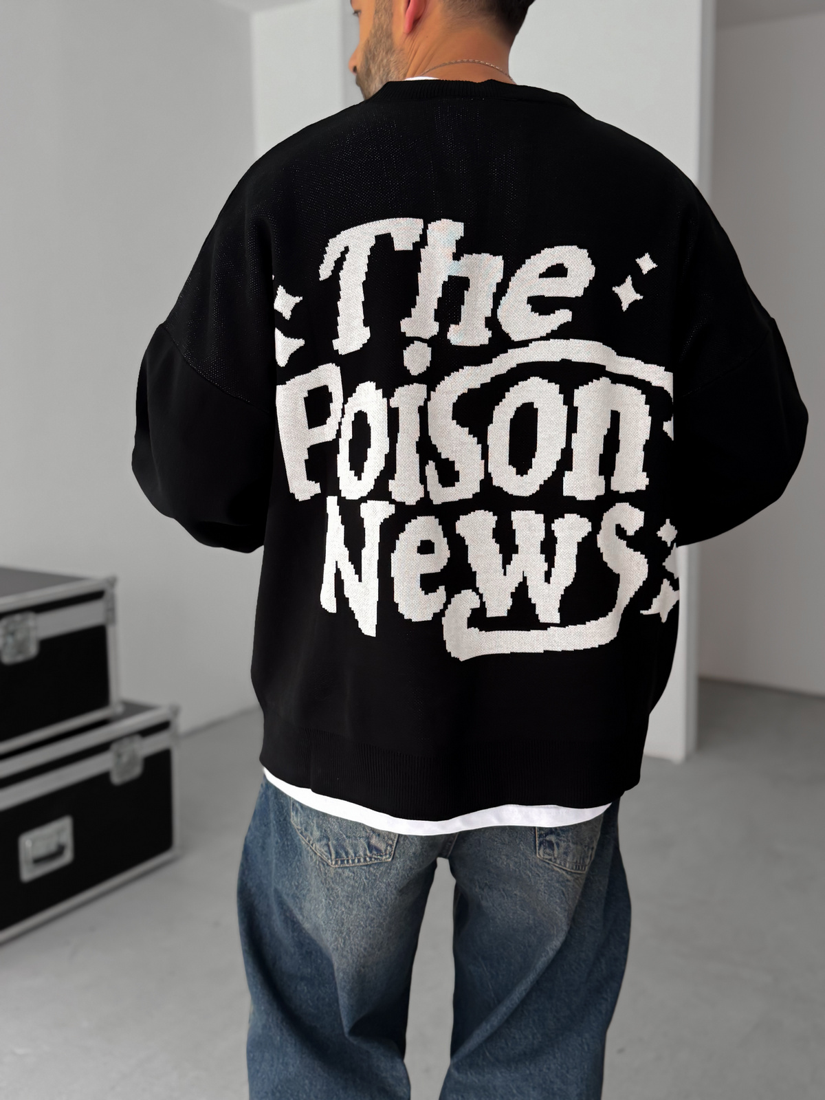 Siyah Poison Örme Sweatshirt JJ-167