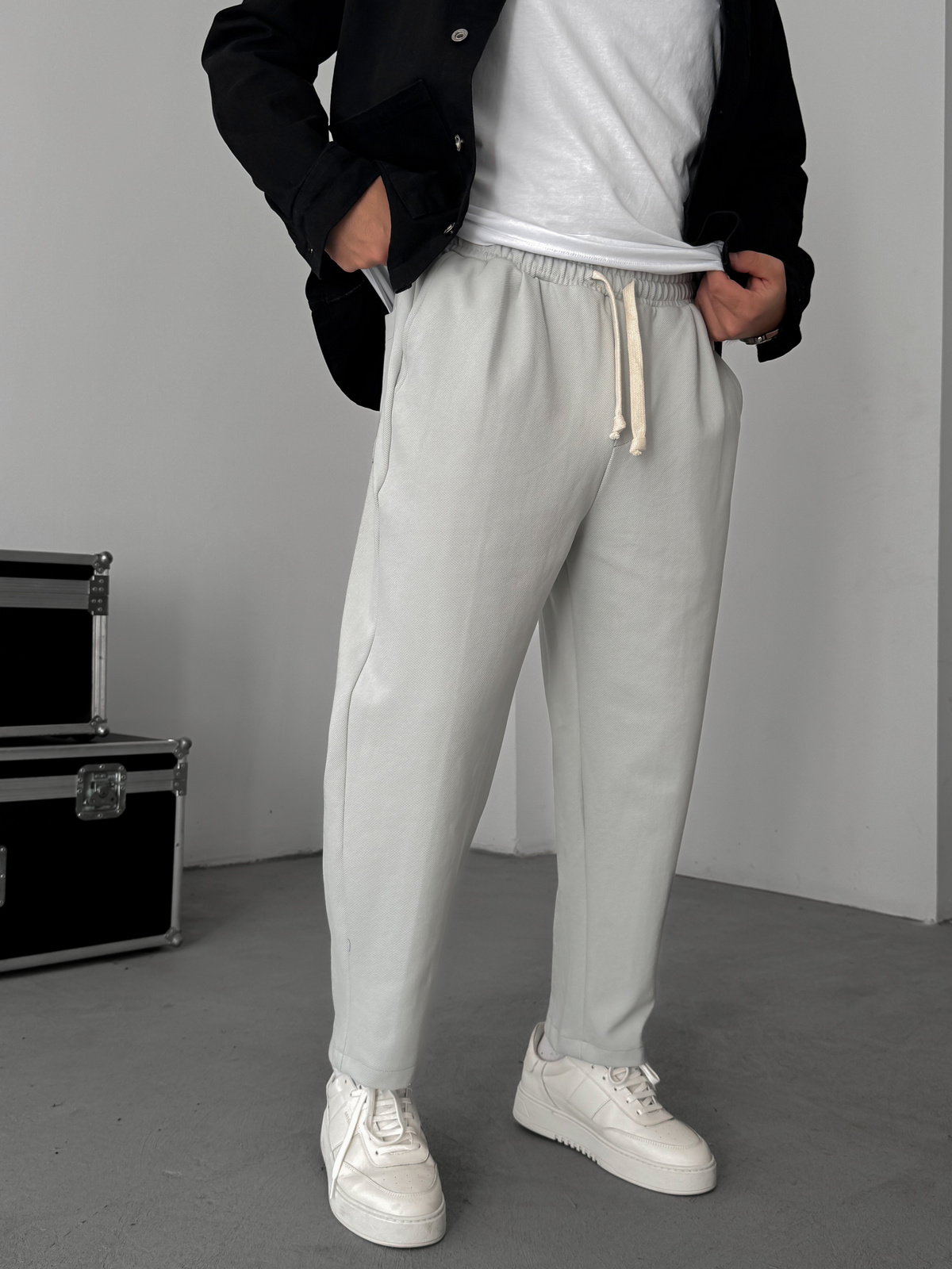 Gri Bol Kalıp Kalın Pantolon JJ-172