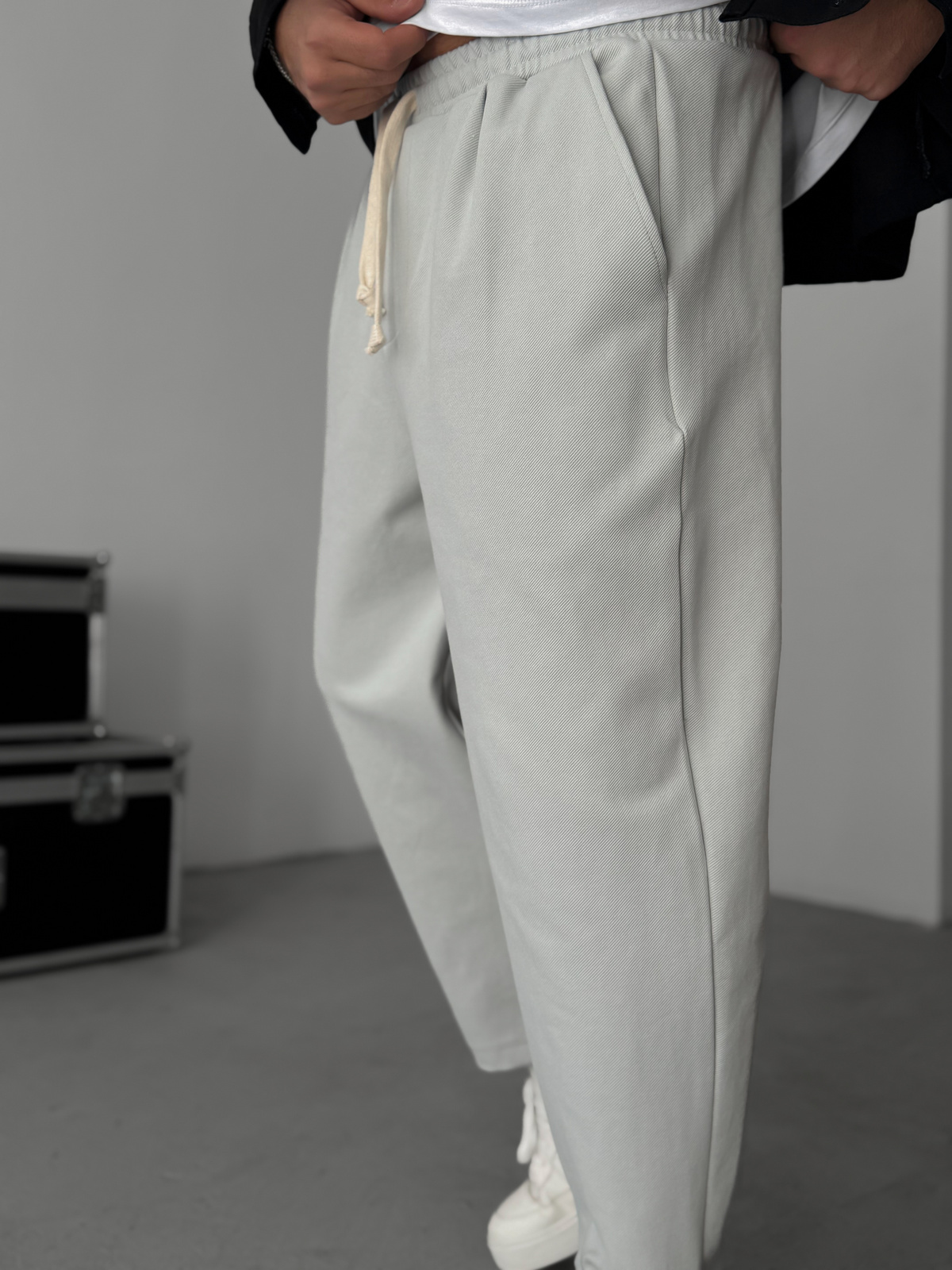 Gri Bol Kalıp Kalın Pantolon JJ-172