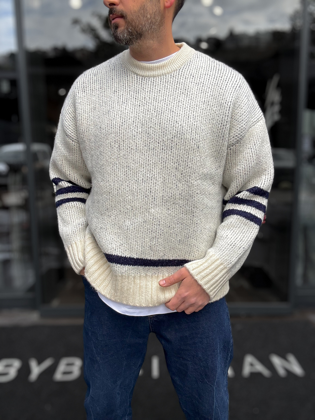 Beyaz Game Over Triko Sweatshirt  TW-3316
