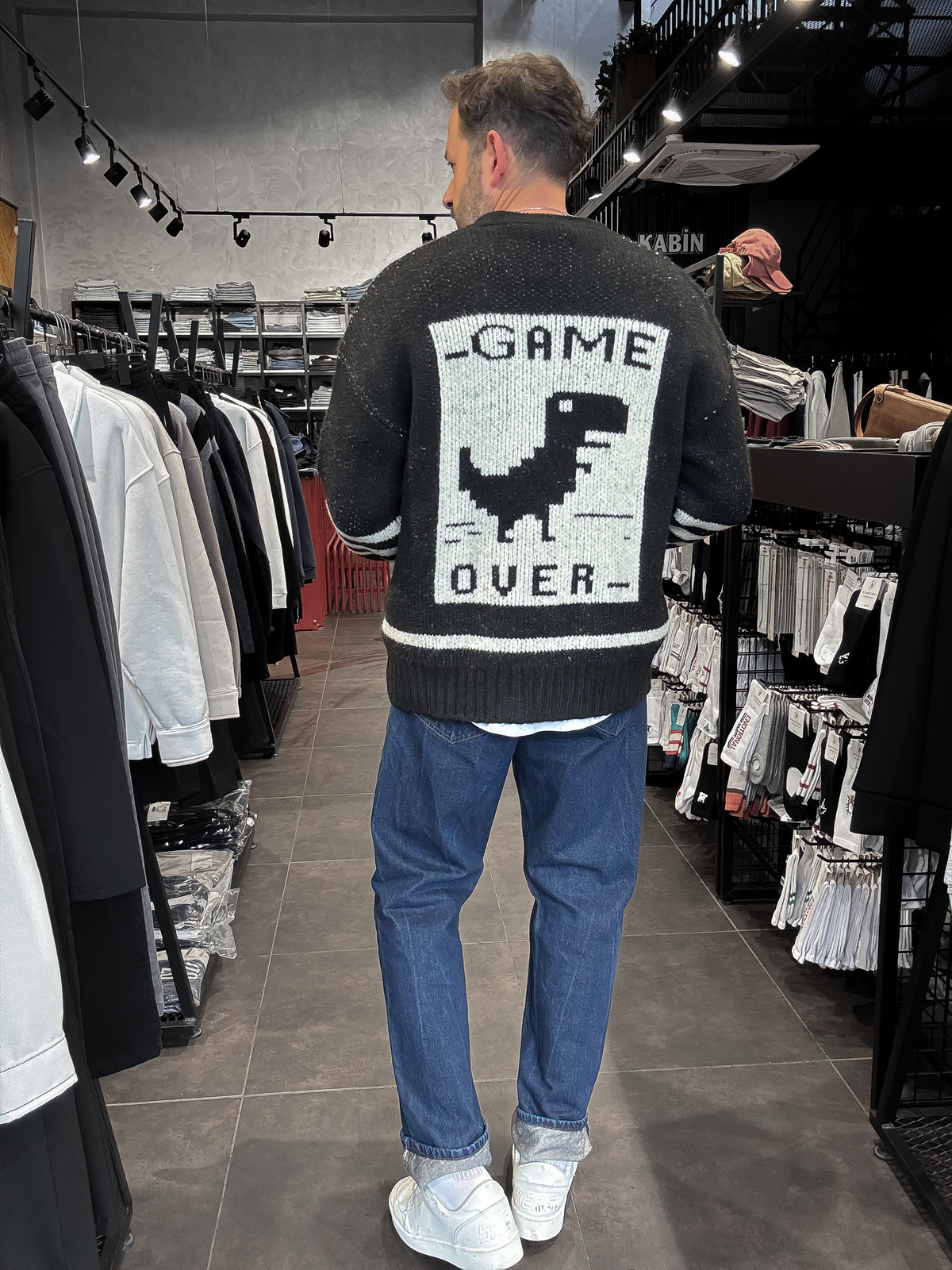 Siyah Game Over Triko Sweatshirt  TW-3316