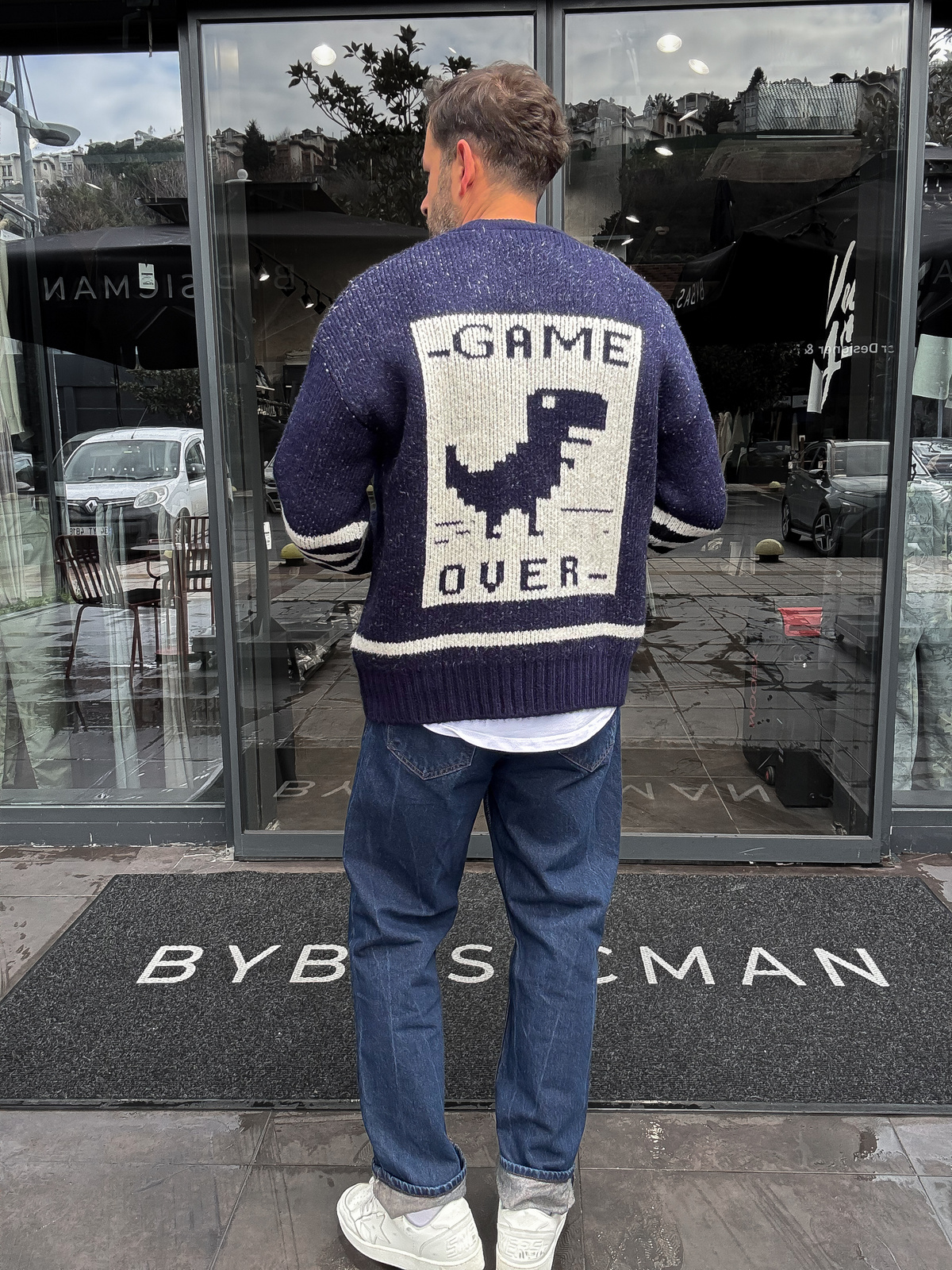 Lacivert Game Over Triko Sweatshirt  TW-3316