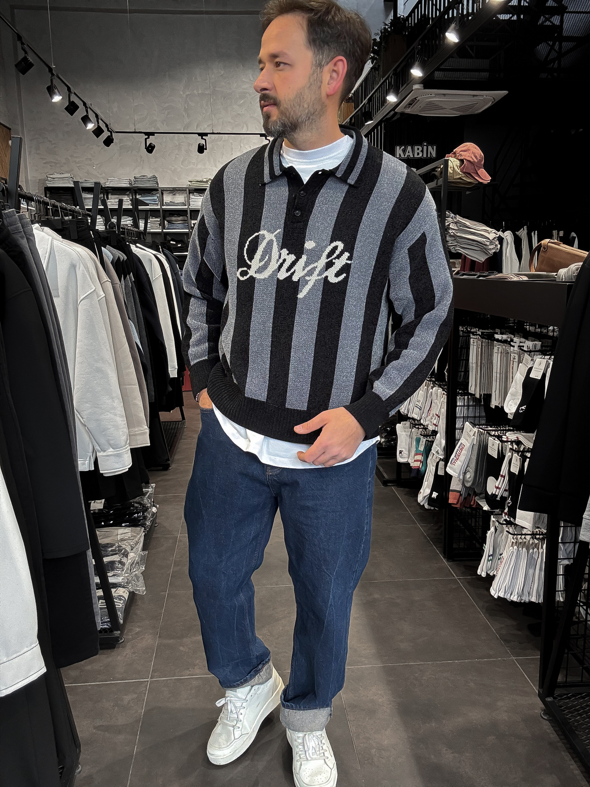 Siyah Drift Polo Yaka Sweatshirt TW-5029