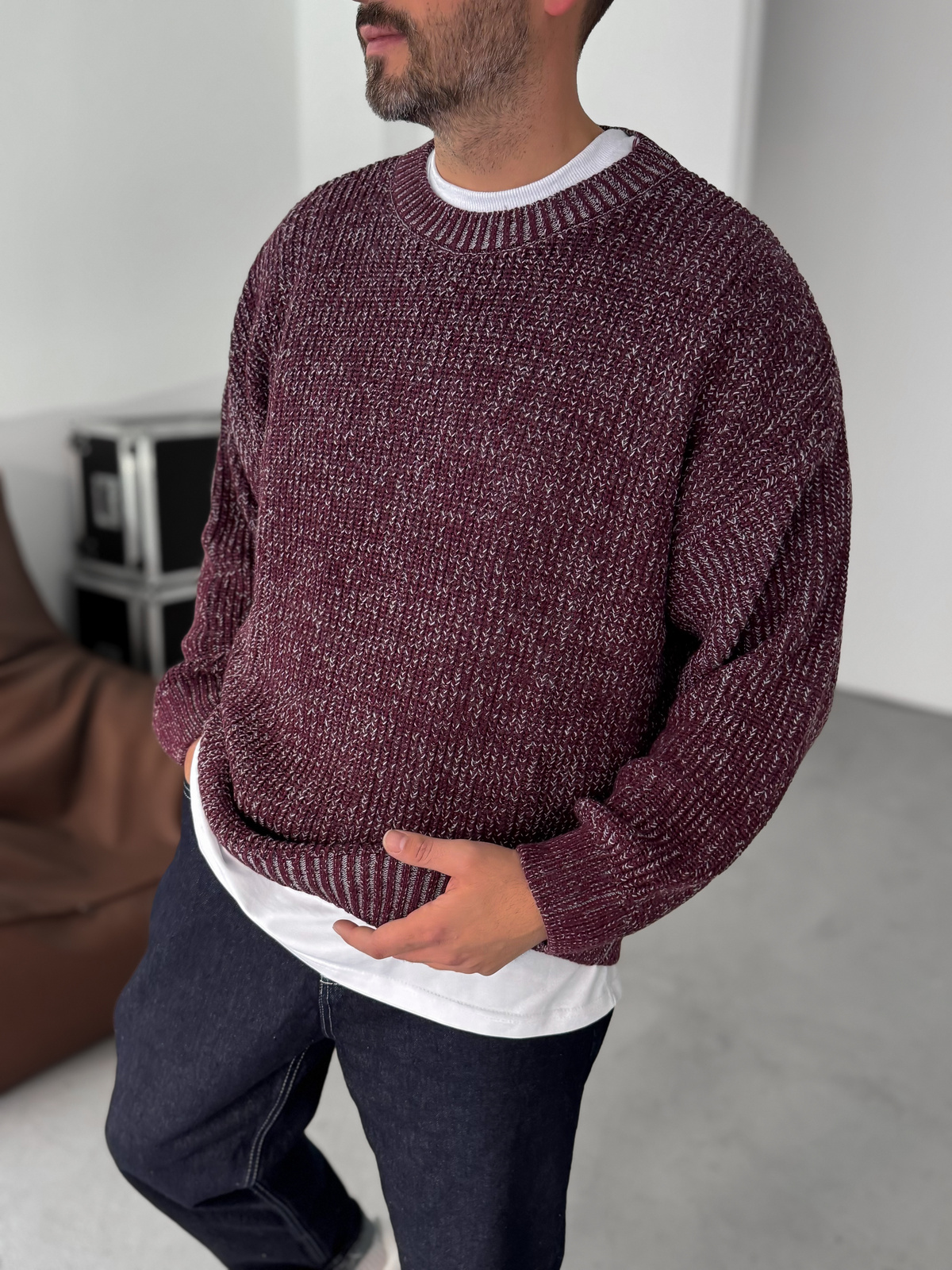 Bordo Örme Kazak BRY-50-17