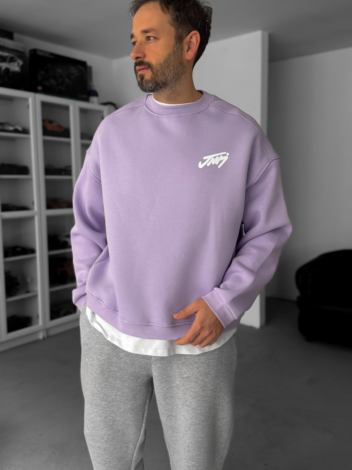 Lila Basic Baskılı Sweatshirt JJ-100