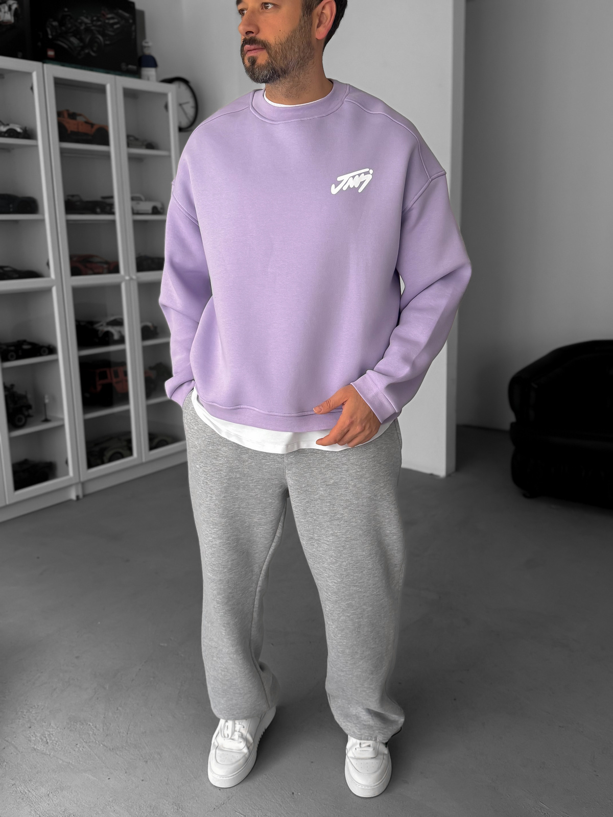 Lila Basic Baskılı Sweatshirt JJ-100