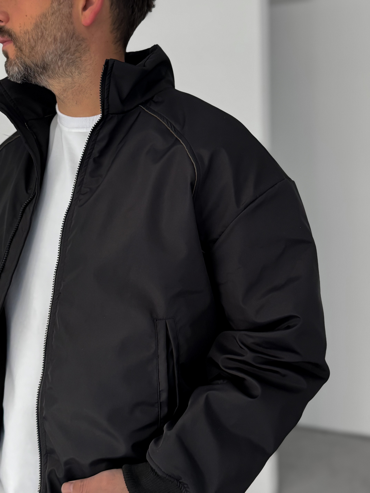 Siyah Biyeli Bomber Mont LNS-50685