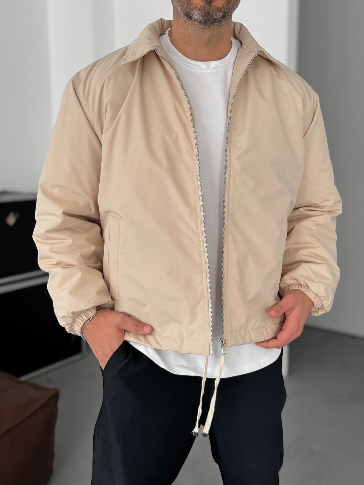 Bej Oversize Mevsimlik Mont LNS-50684