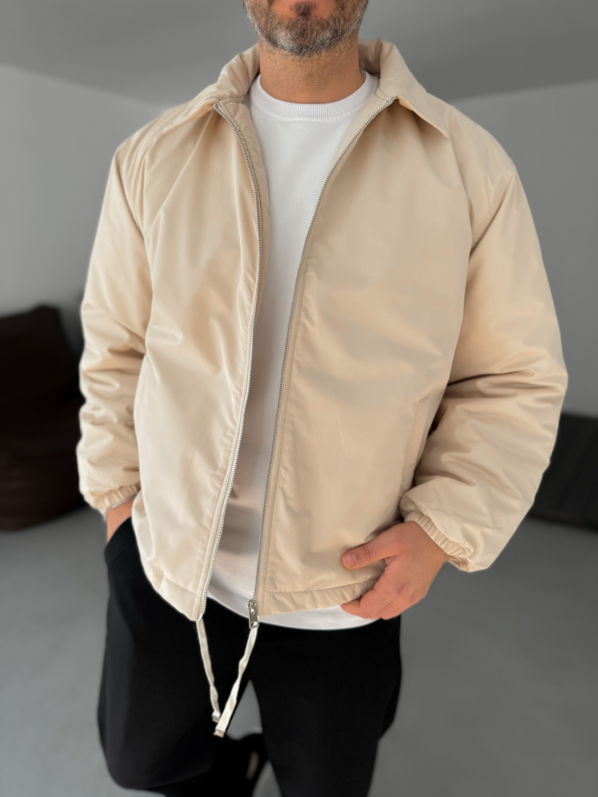 Bej Oversize Mevsimlik Mont LNS-50684